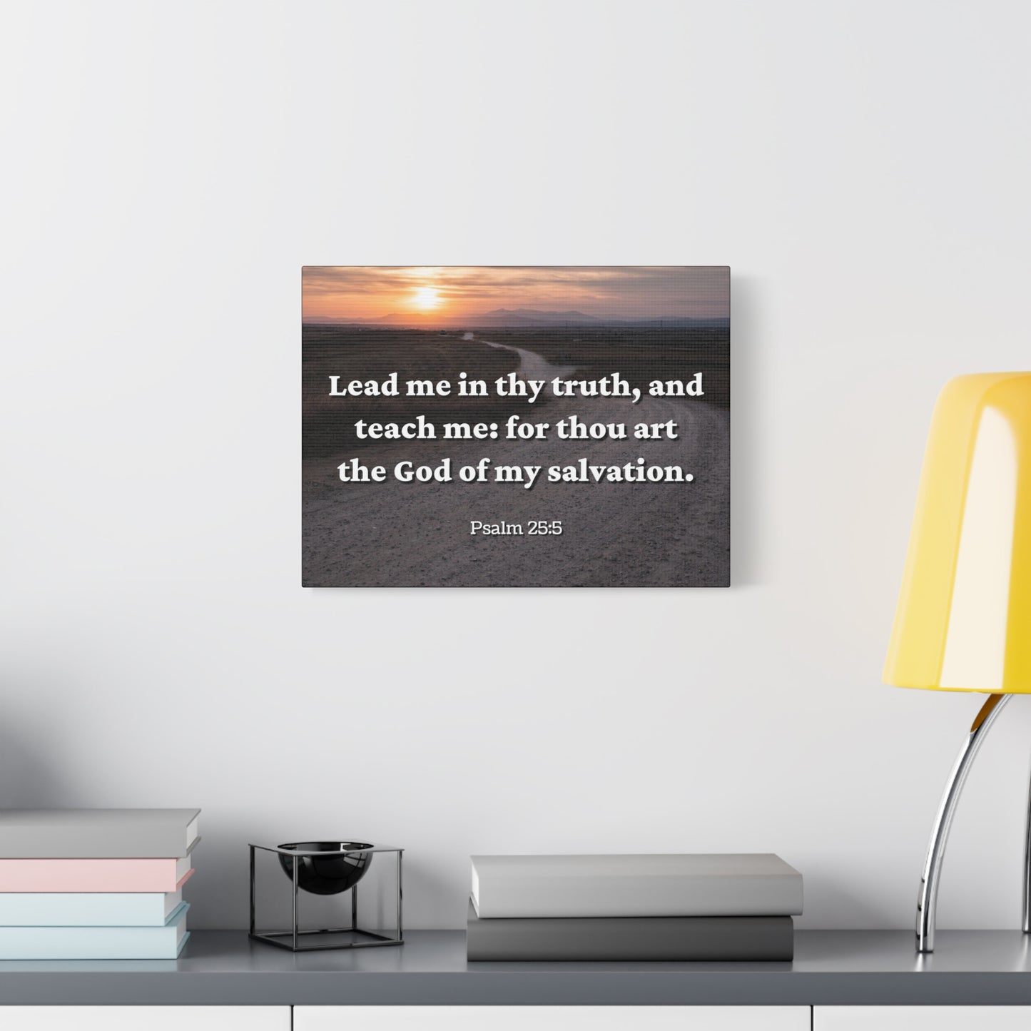 Scripture Canvas My Salvation Psalm 25:5 Christian Wall Art Bible Verse Print Ready to Hang