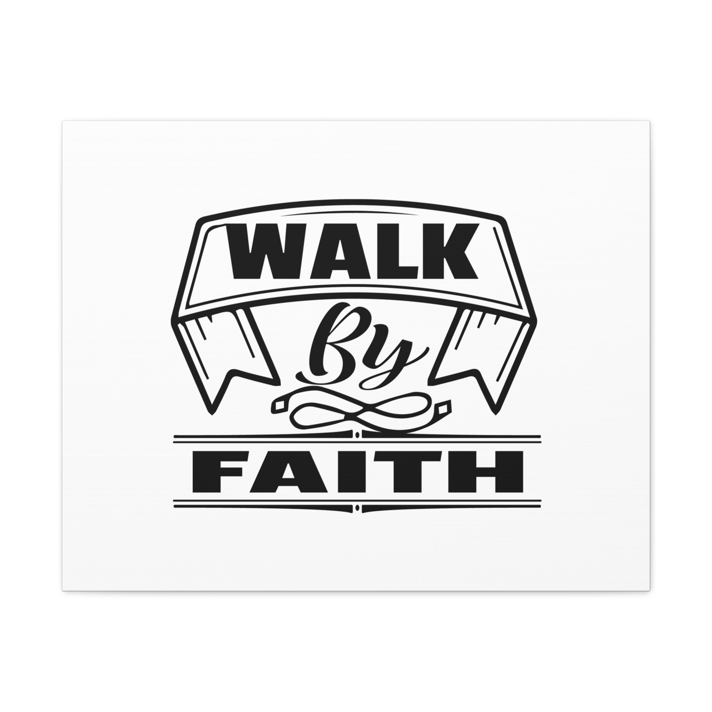 Walk By Faith 2 Corinthians 5:7 Banner Ornamental Christian Wall Art Bible Verse Print Ready to Hang