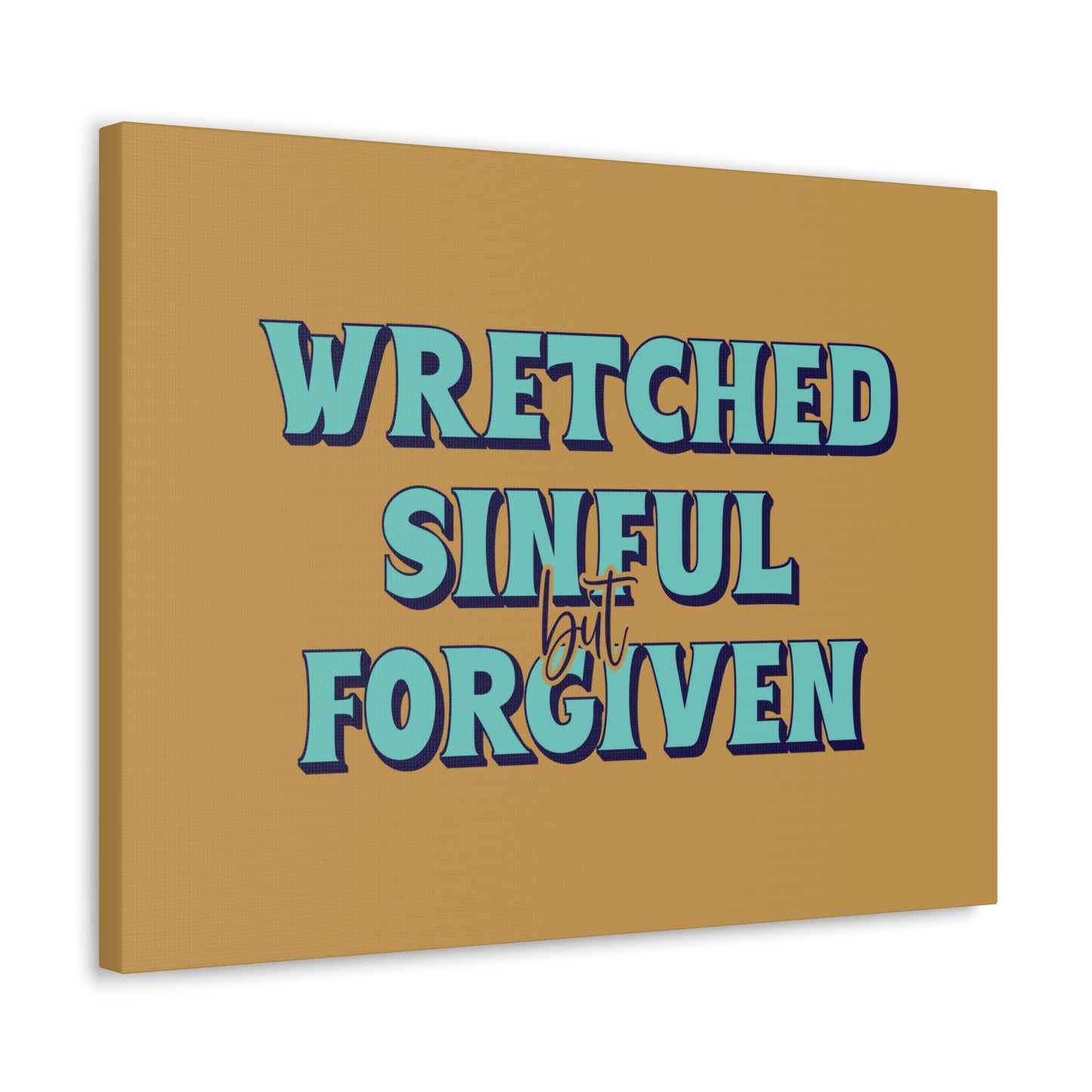 But Forgiven Orange 1 John 1:9 Bible Canvas Christian Wall Art Ready to Hang