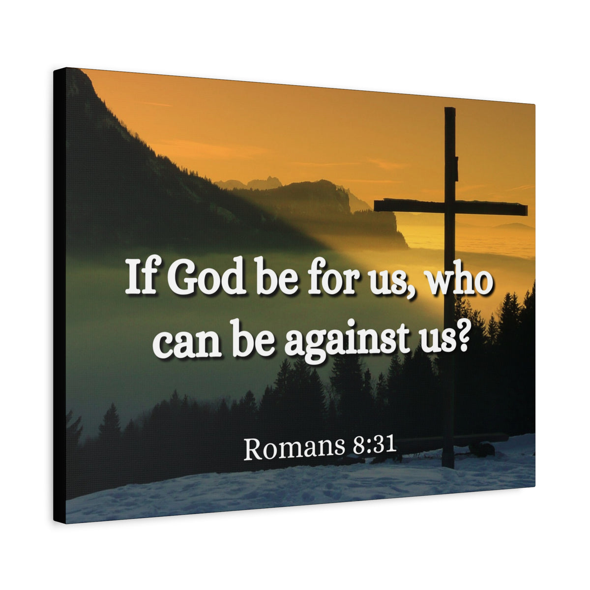 Scripture Canvas Be For Us Romans 8:31 Christian Wall Art Bible Verse Print Ready to Hang