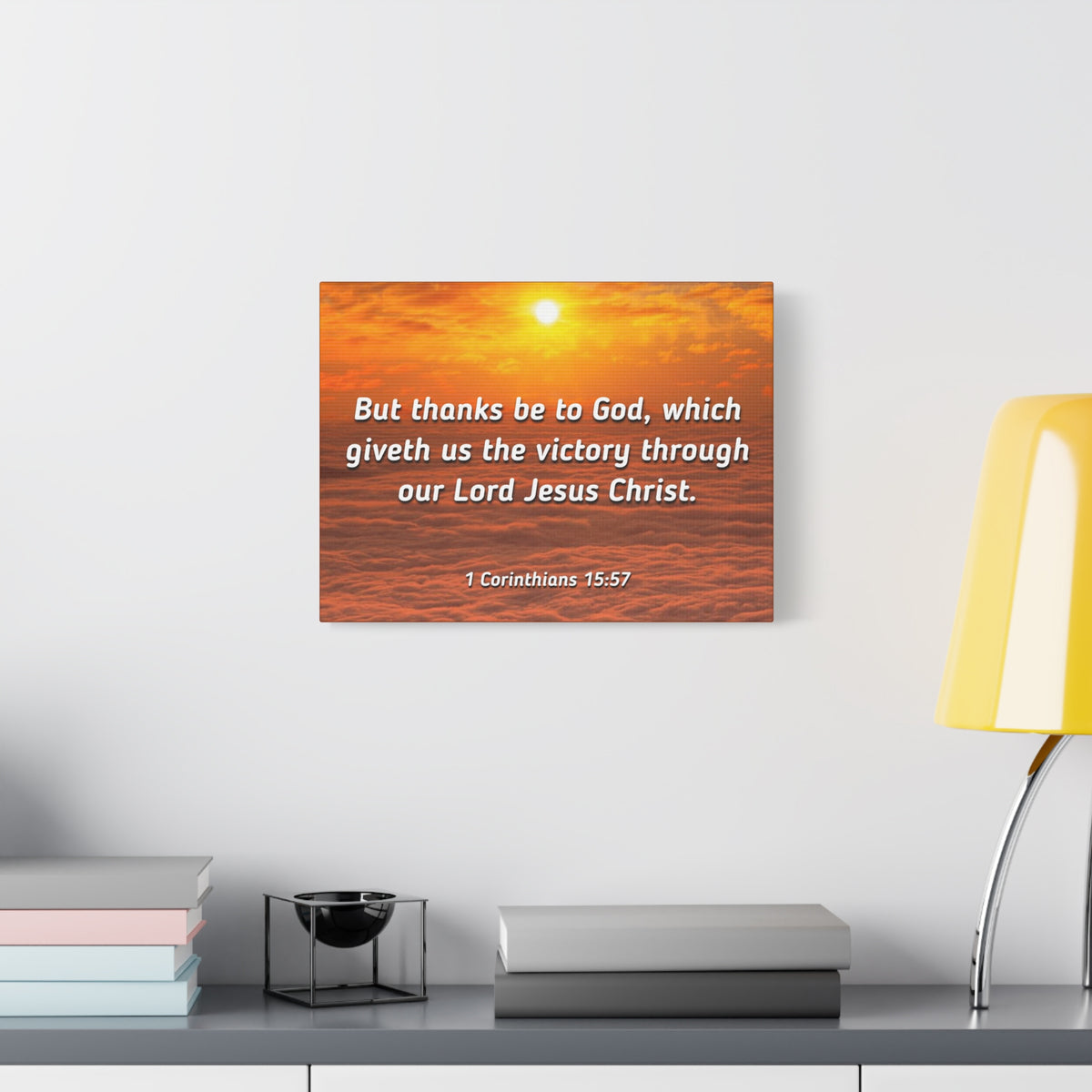 Scripture Canvas The Victory 1 Corinthians 15:57 Christian Wall Art Bible Verse Print Ready to Hang
