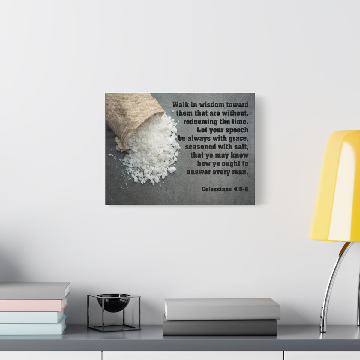 Scripture Canvas Walk in Wisdom Colossians 4:5-6 Christian Wall Art Bible Verse Print Ready to Hang