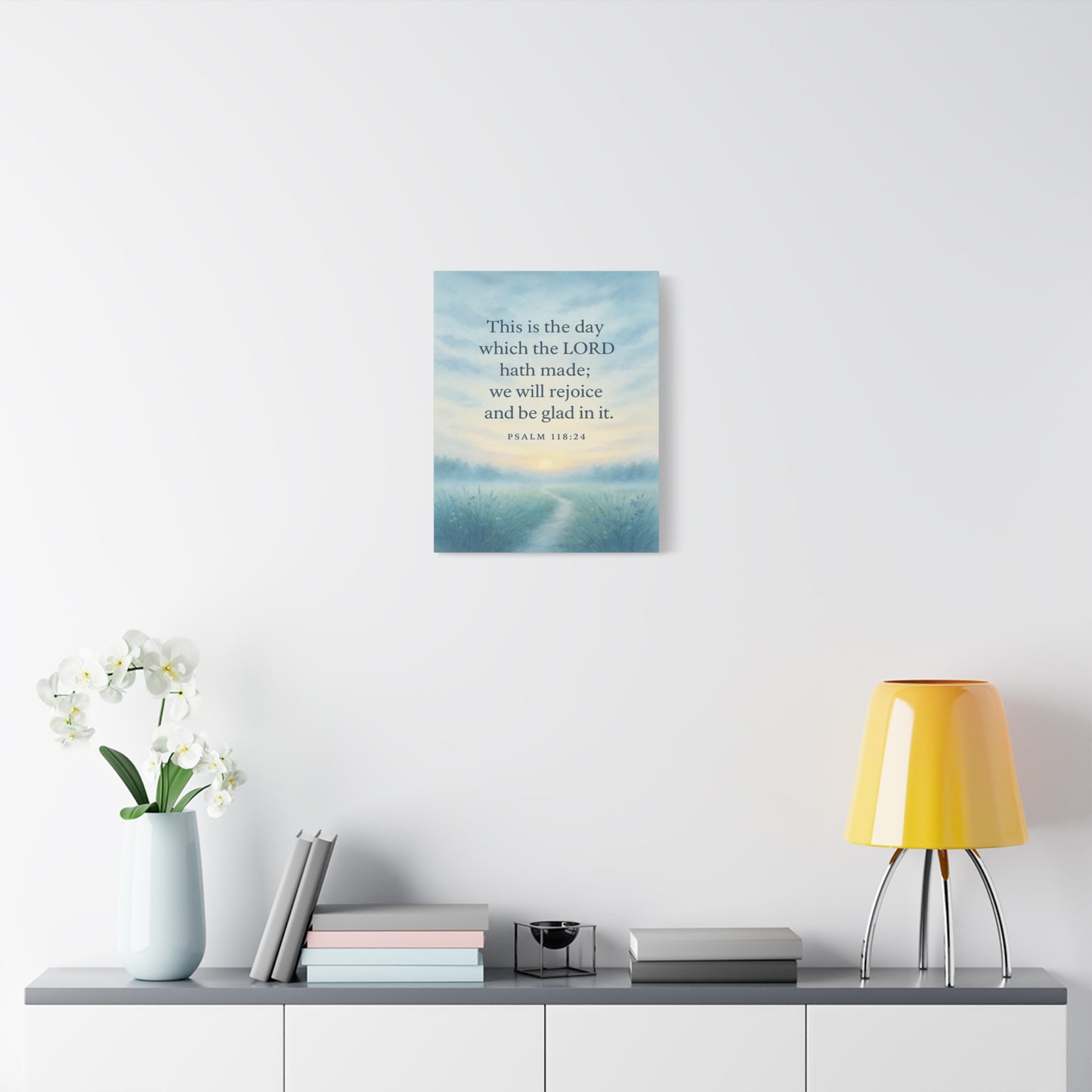 Bible Verse Canvas Psalm 118:24 Christian Home Décor Wall Art Scripture Ready to Hang Faith Print