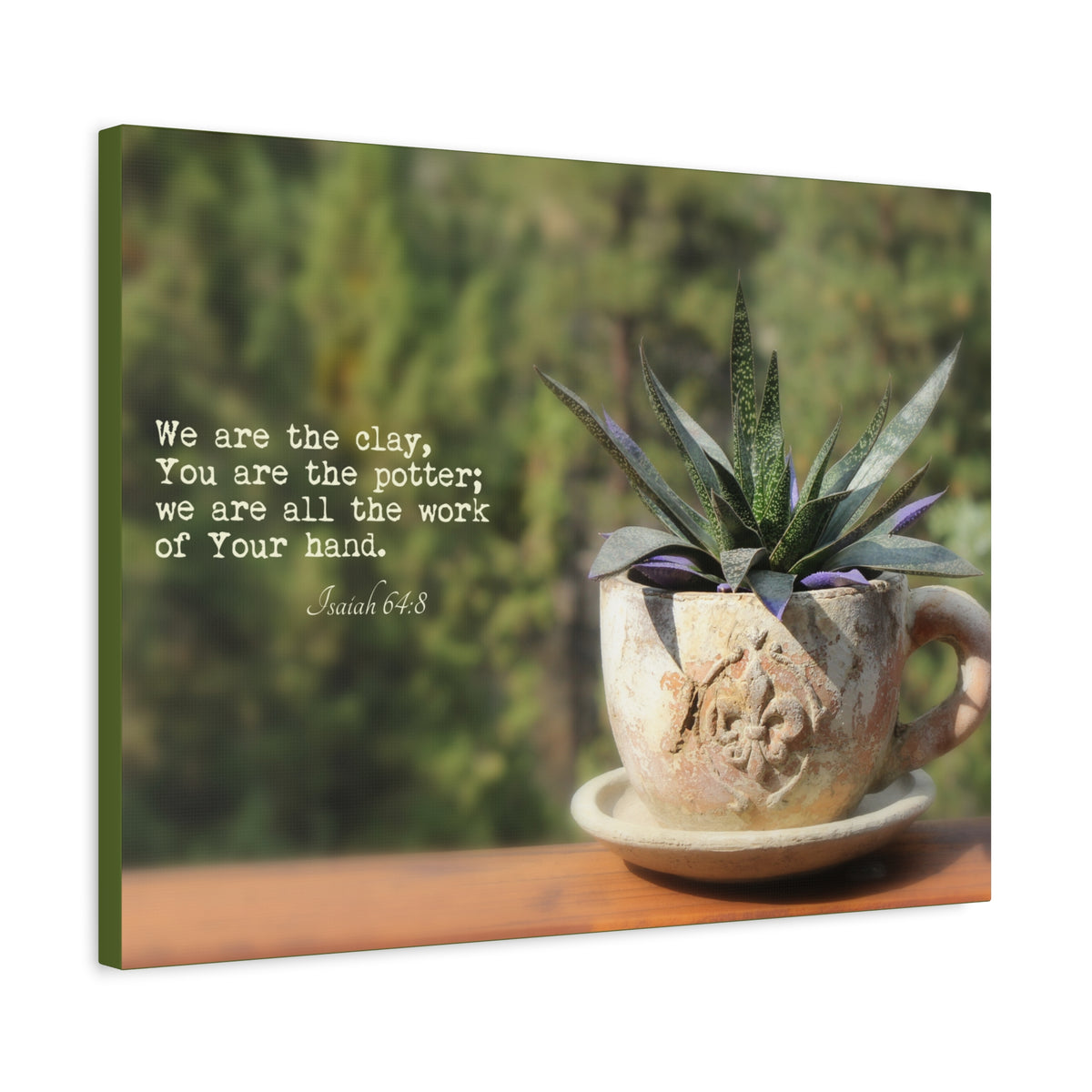 Scripture Canvas We Are The Clay Isaiah 64:8 Christian Wall Art Bible Verse Print Ready to Hang