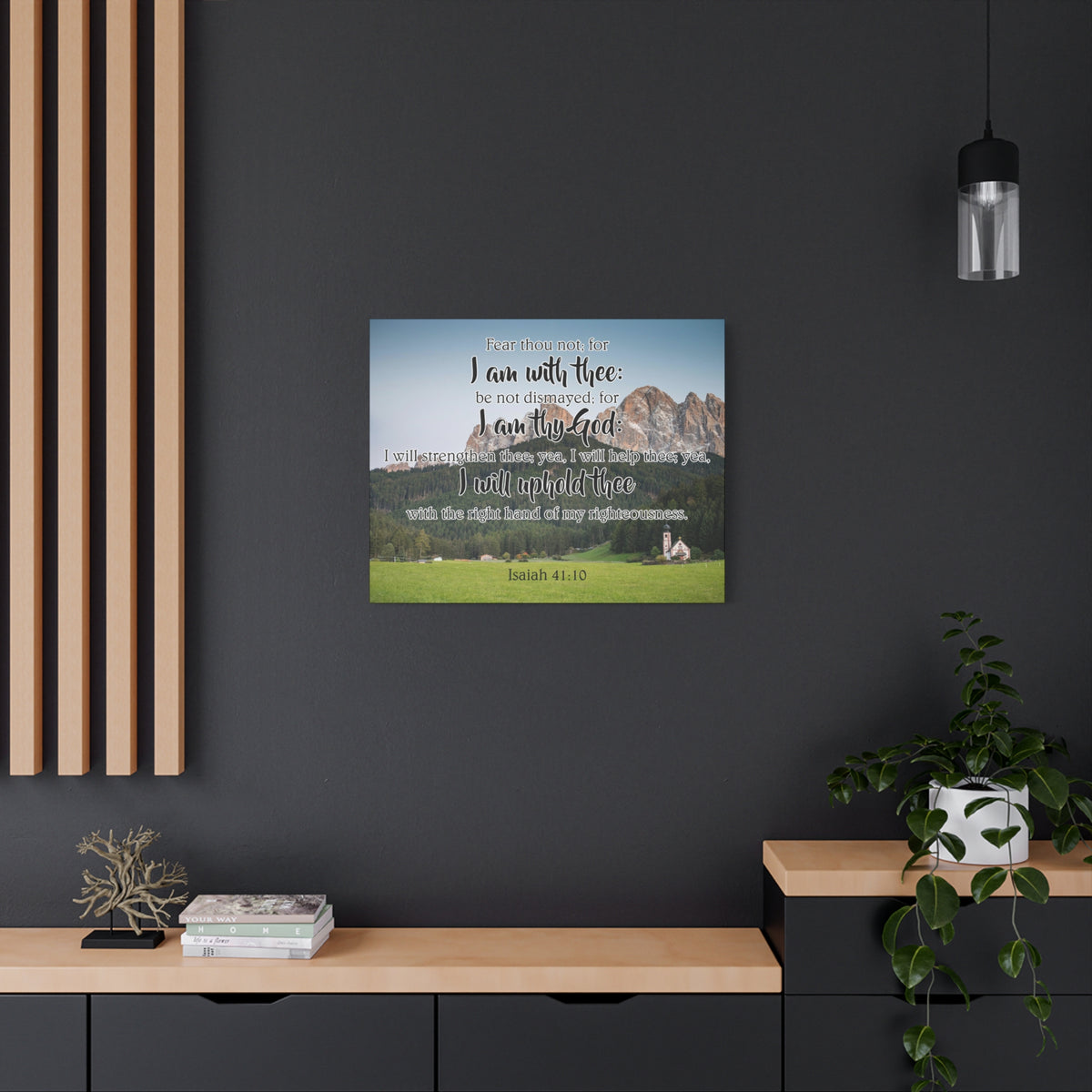 Scripture Canvas I Am With Thee Isaiah 41:10 Christian Wall Art Bible Verse Print Ready to Hang