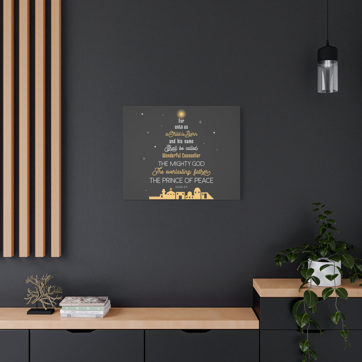 Scripture Canvas The Everlasting Father Isaiah 9:6 Christian Wall Art Bible Verse Print Ready to Hang