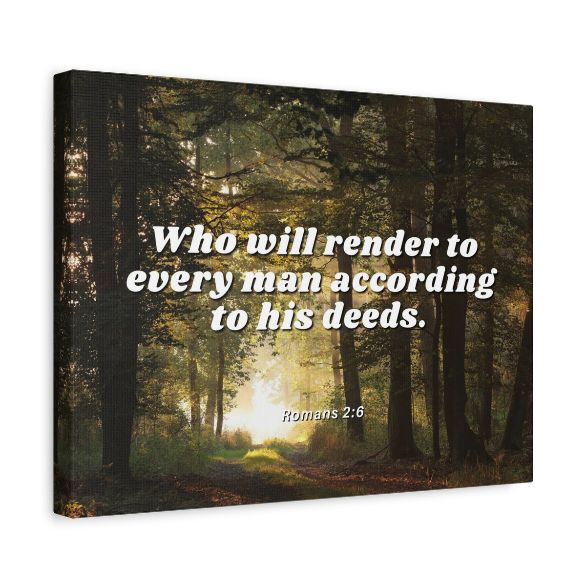 Scripture Canvas Rendered By God Romans 2:6 Christian Wall Art Bible Verse Print Ready to Hang