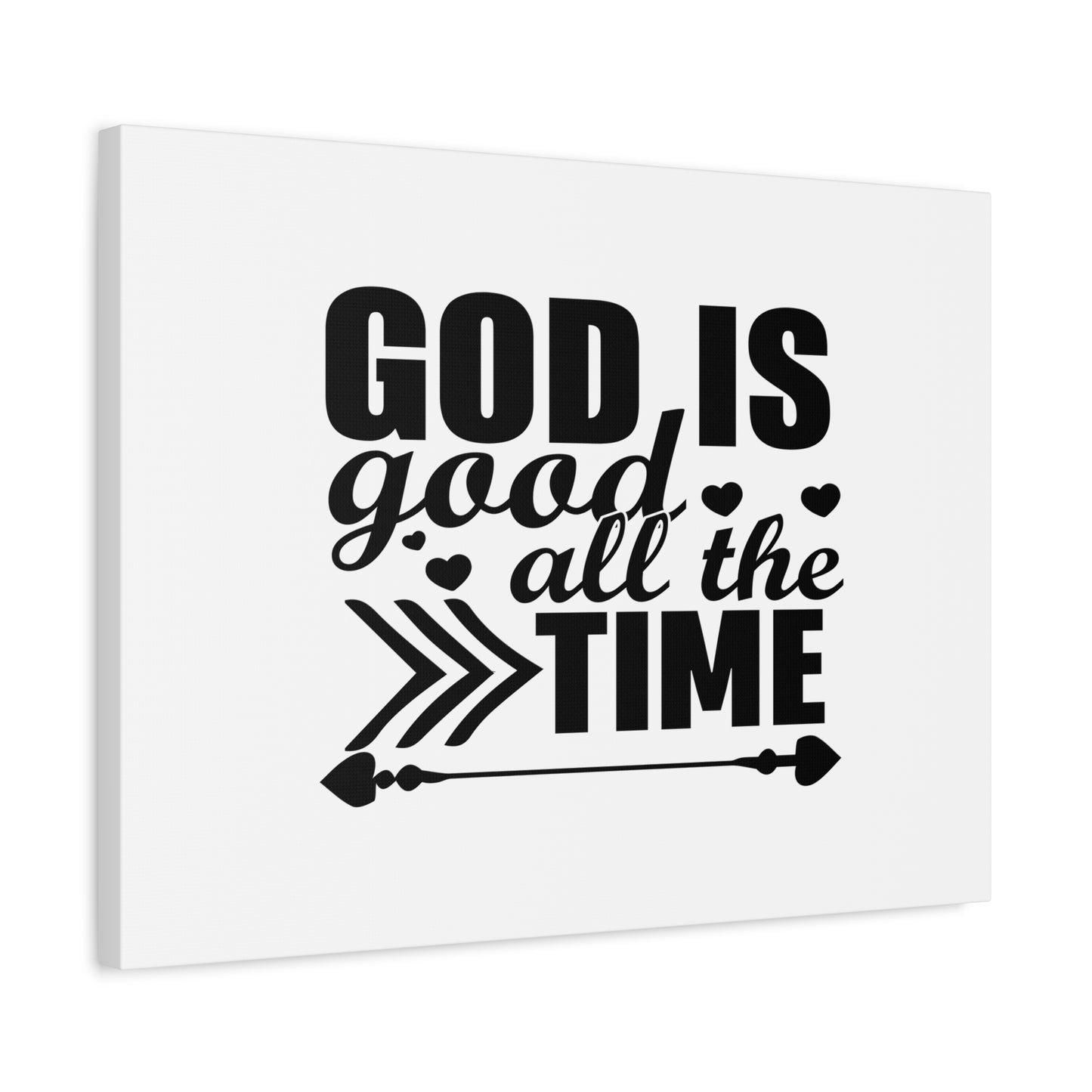 Scripture Canvas God Is Good All The Time Psalm 107:1 Christian Wall Art Bible Verse Print Ready to Hang