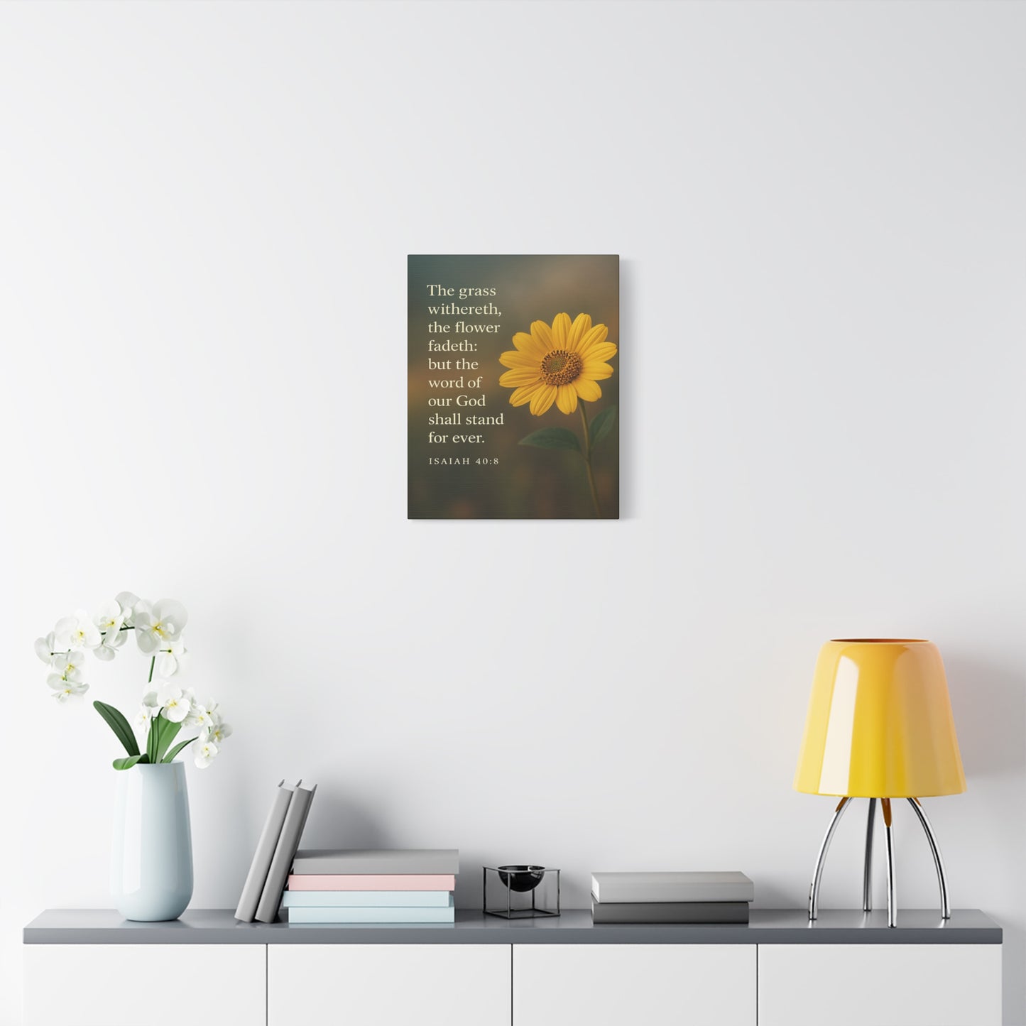 Bible Verse Canvas Isaiah 40:8 Christian Home Décor Wall Art Scripture Ready to Hang Faith Print