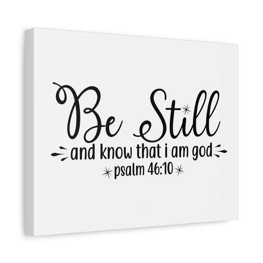 Scripture Canvas Be Still Psalm 46:10 Christian Wall Art Bible Verse Print Ready to Hang
