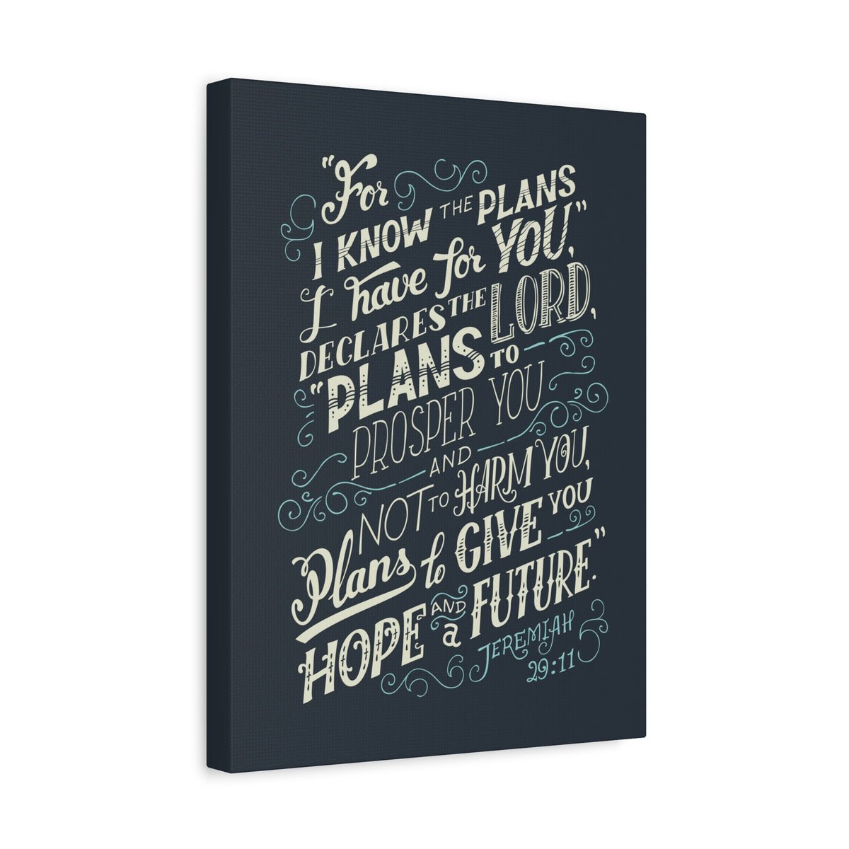 Scripture Canvas Declares The Lord Jeremiah 29:11 Christian Wall Art Bible Verse Print Ready to Hang