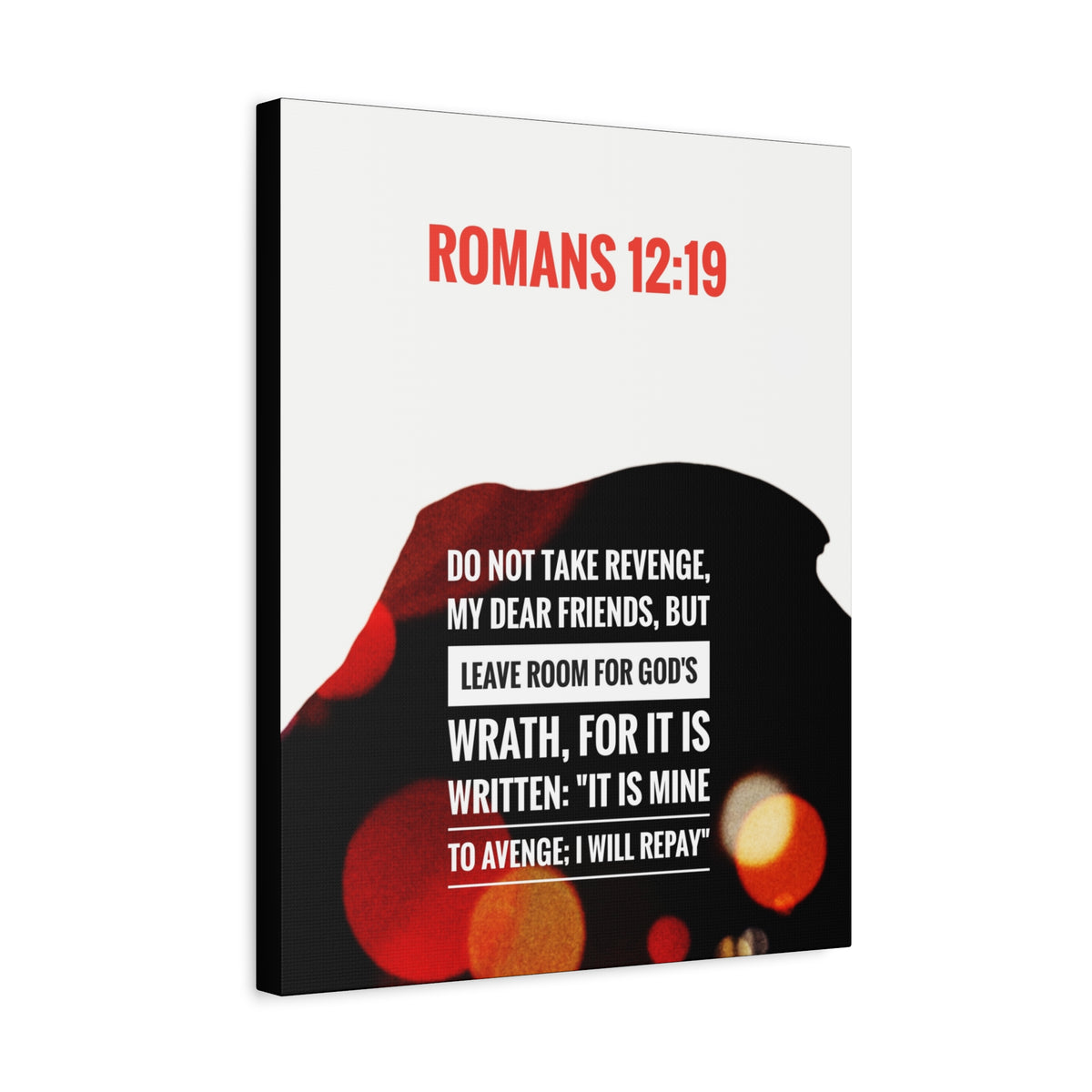 Scripture Canvas Leave Room For God's Wrath Romans 12:19 Christian Wall Art Bible Verse Print Ready to Hang