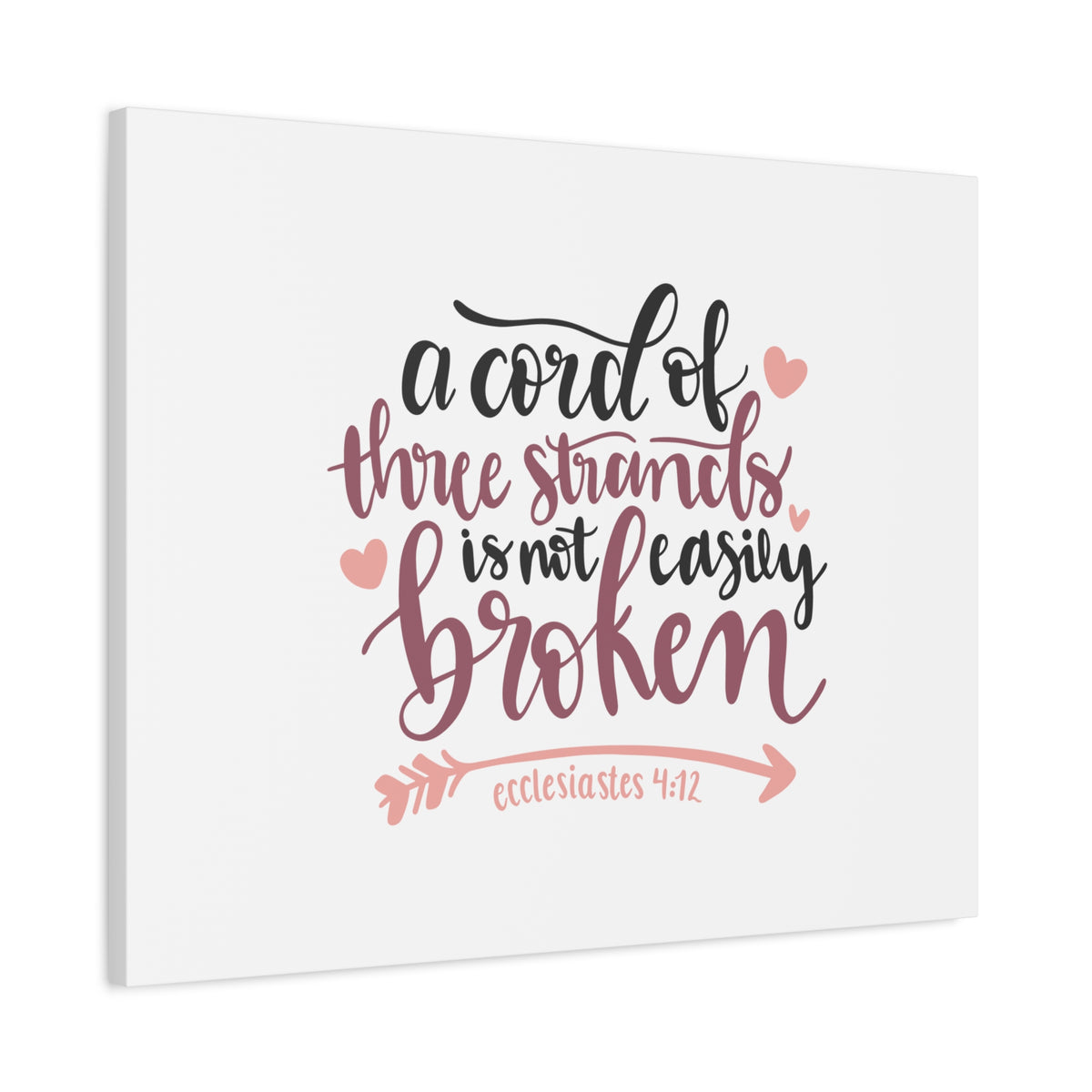 Scripture Canvas Not Easily Broken Ecclesiastes 4:12 Christian Wall Art Bible Verse Print Ready to Hang