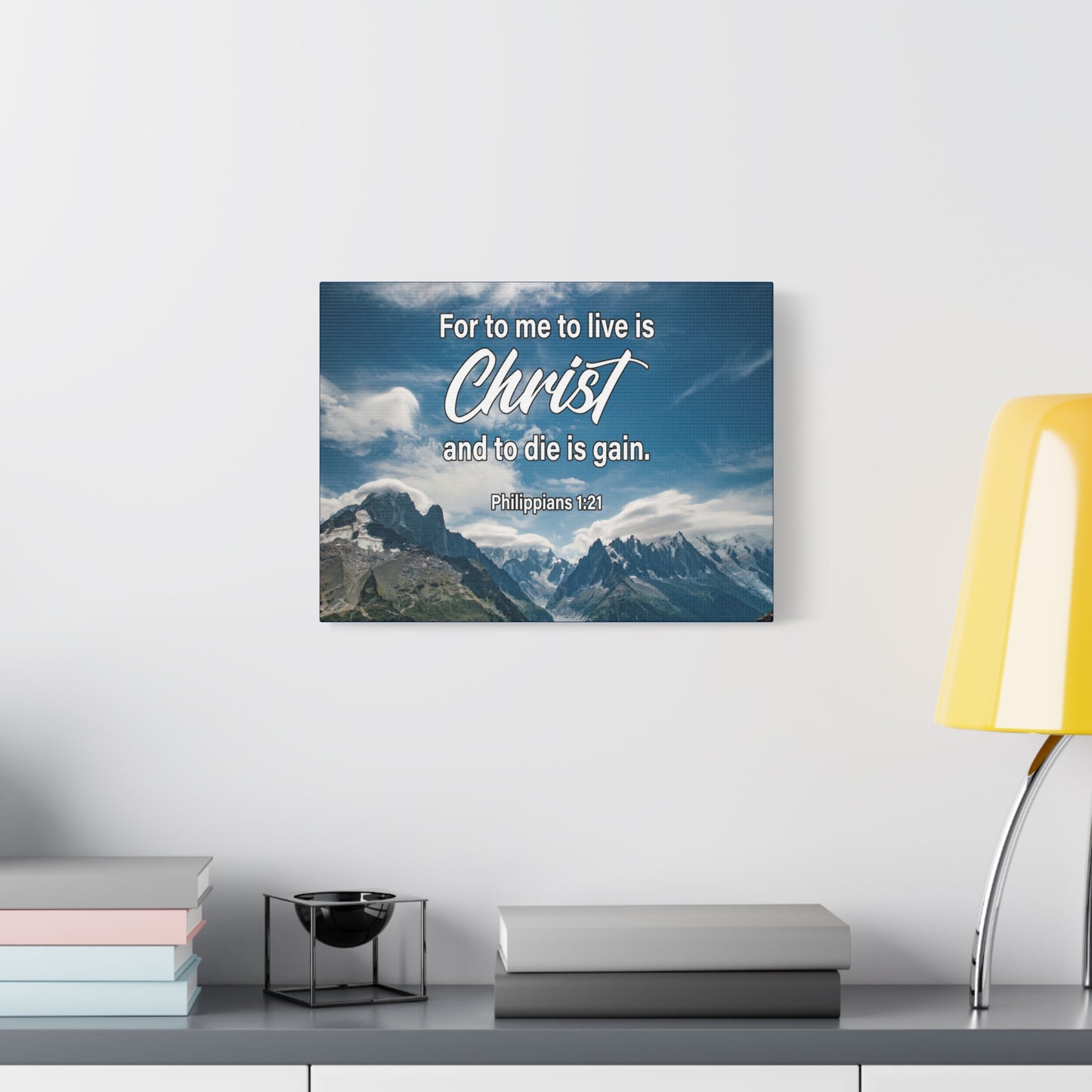 Bible Verse Canvas To Live is Christ Philippians 1:21 Wall Art Christian Home Decor