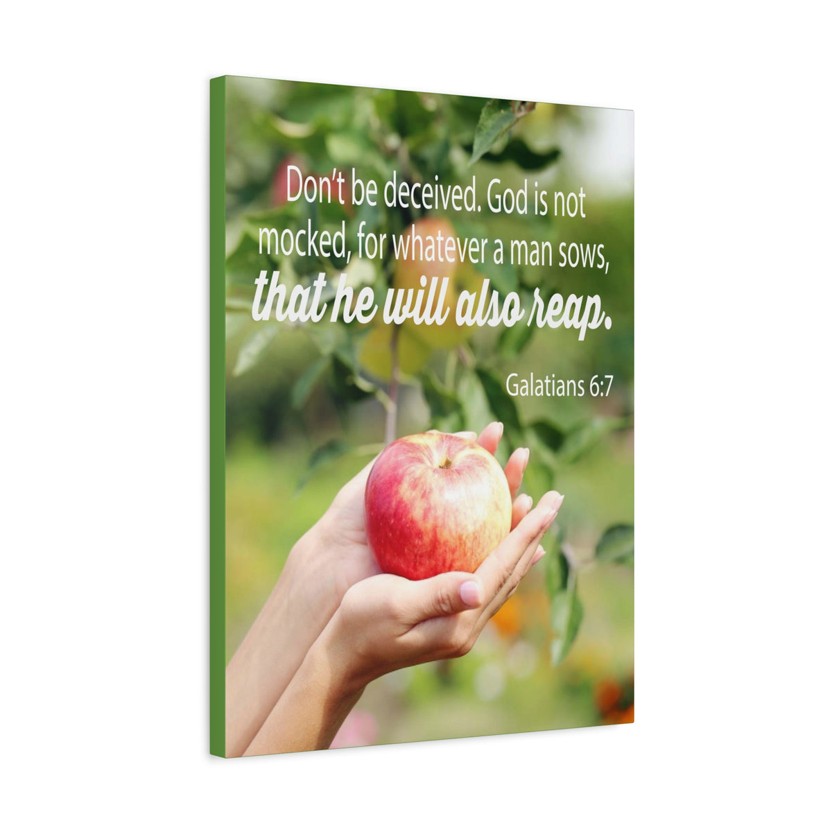 Scripture Canvas Man Reaps What He Sows Galatians 6:7 Christian Wall Art Bible Verse Print Ready to Hang
