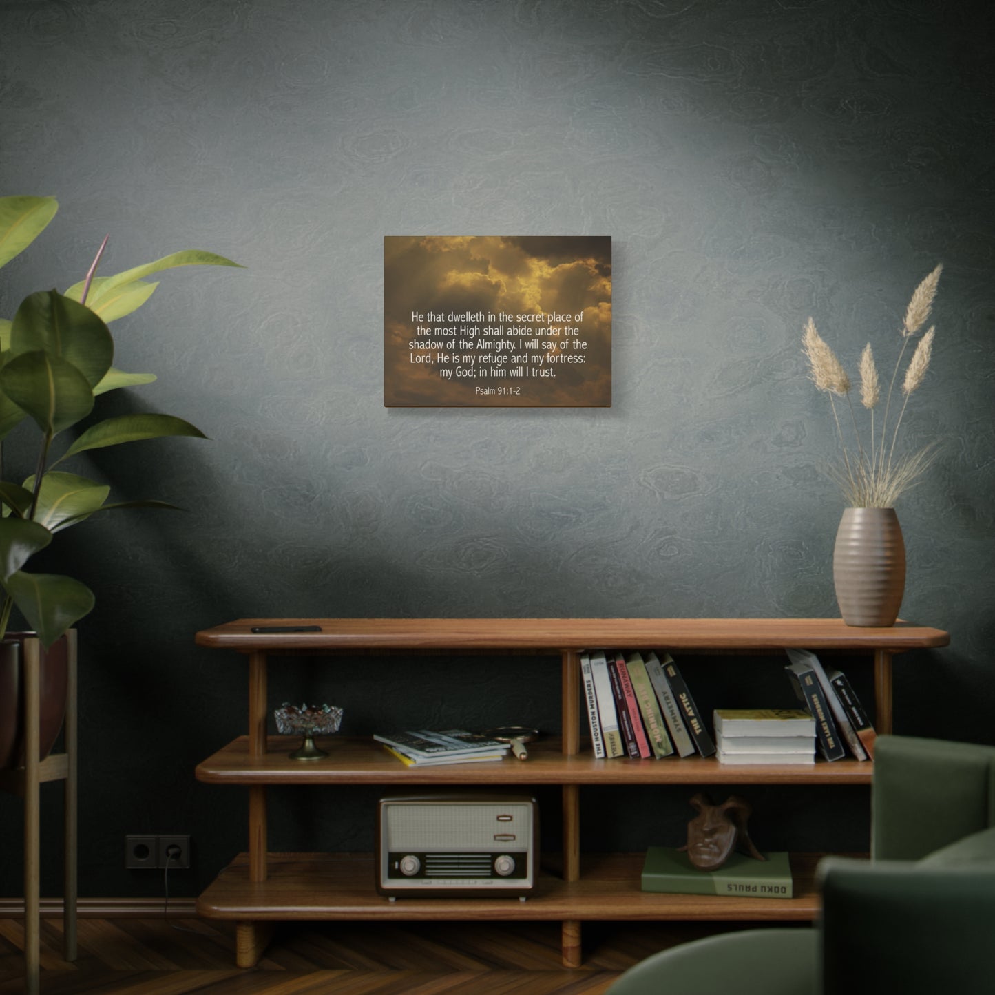 Bible Verse Canvas Secret Place Psalm 91:1-2 Christian Home Décor Wall Art Scripture Ready to Hang Faith Print