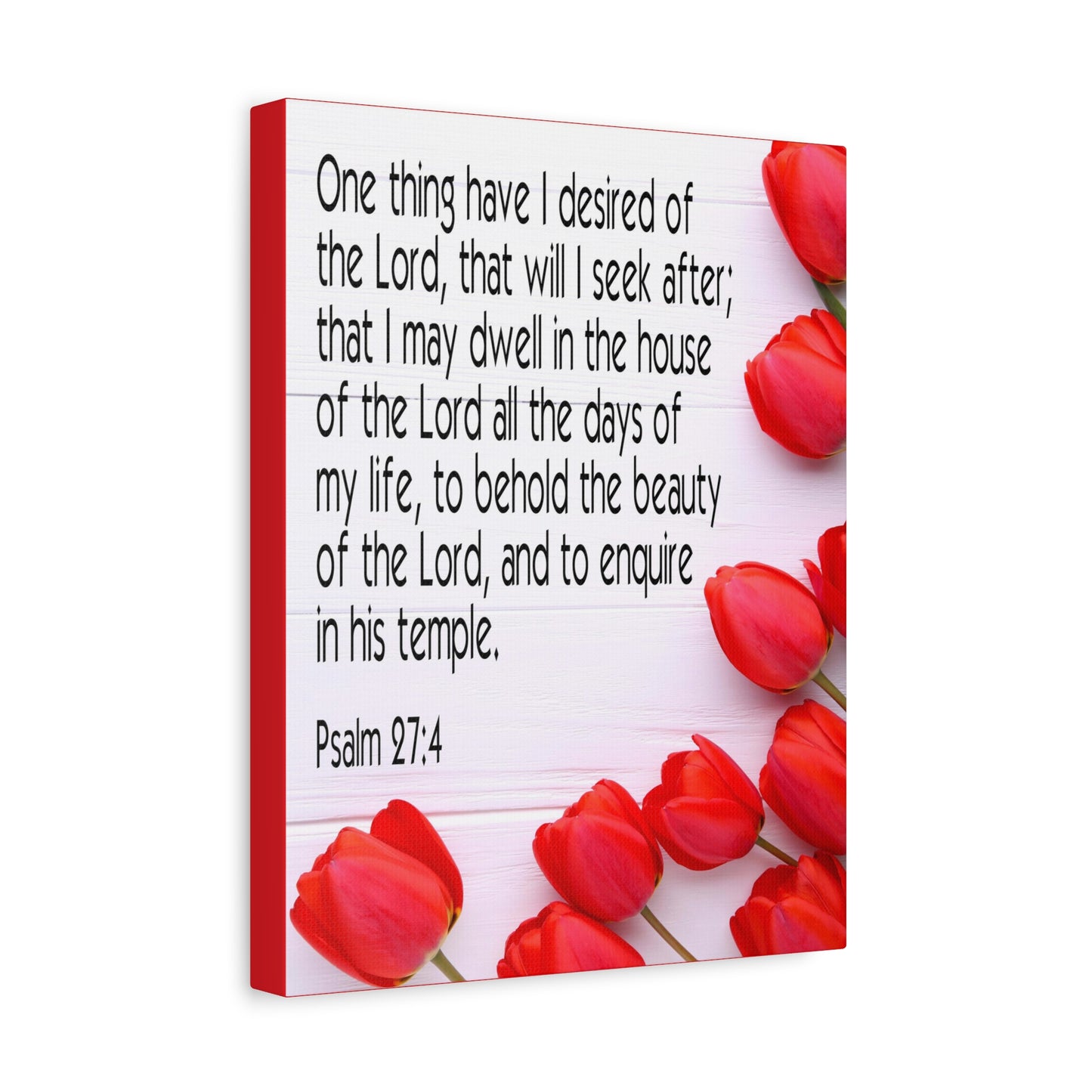 Scripture Canvas The Beauty of The Lord Psalm 27:4 Christian Wall Art Bible Verse Print Ready to Hang