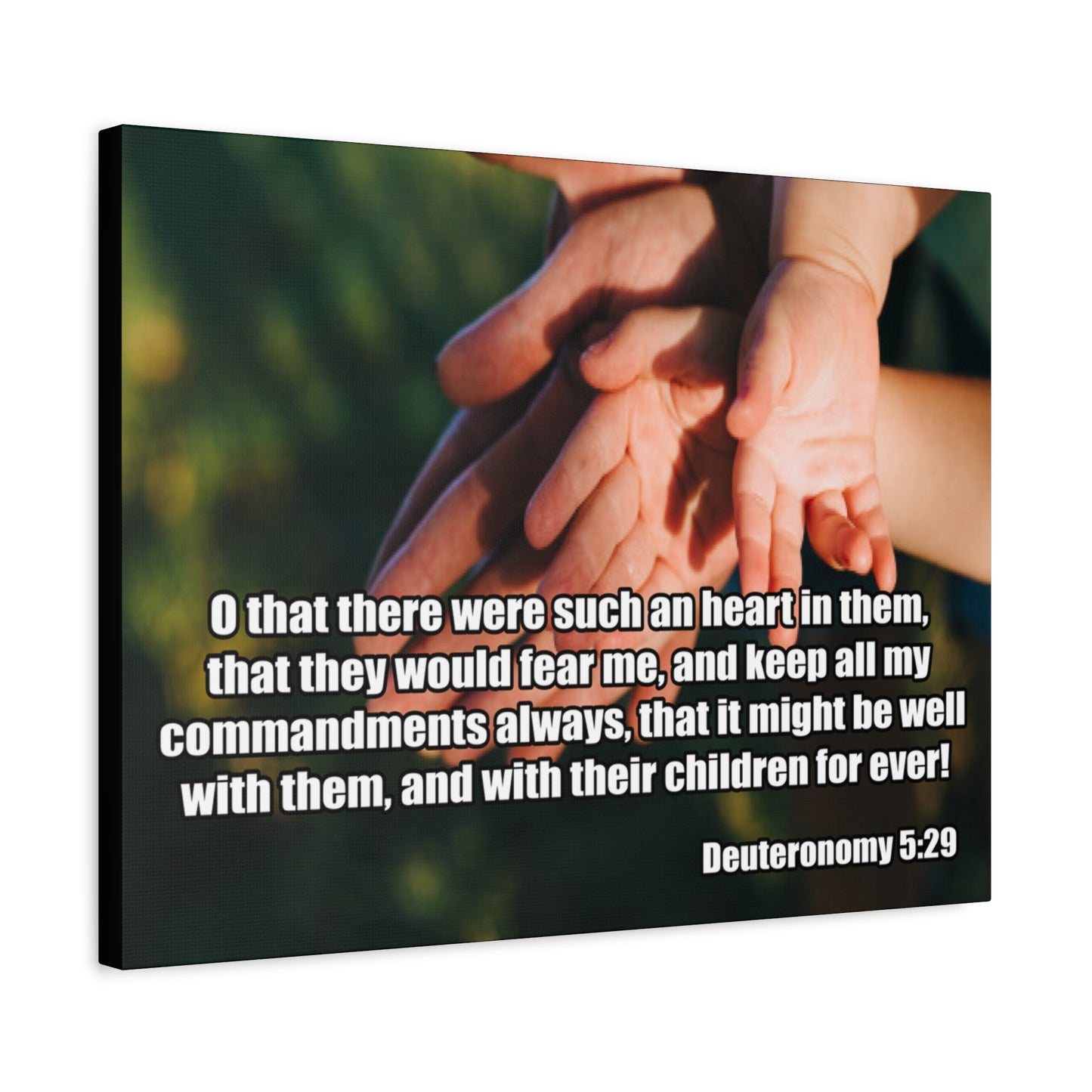 Bible Verse Canvas Keep All My Commandments Deuteronomy 5:29 Christian Home Décor Wall Art Scripture Ready to Hang Faith Print