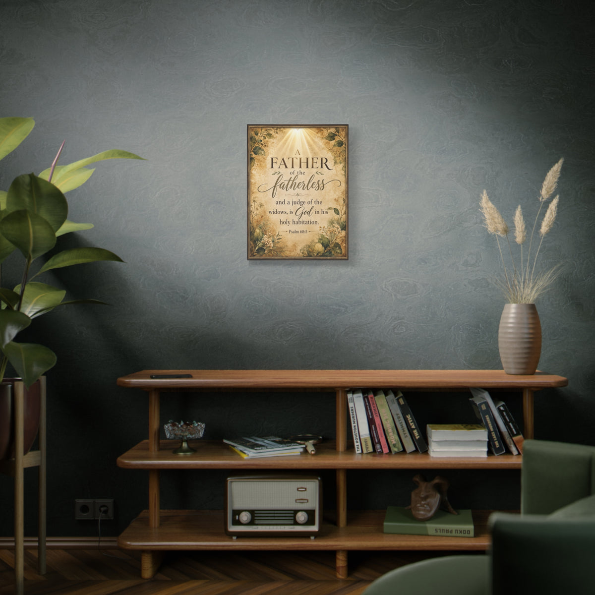 Scripture Walls Widows Advocate Dark Psalm 68:5 Christian Wall Art Bible Verse Print Ready to Hang