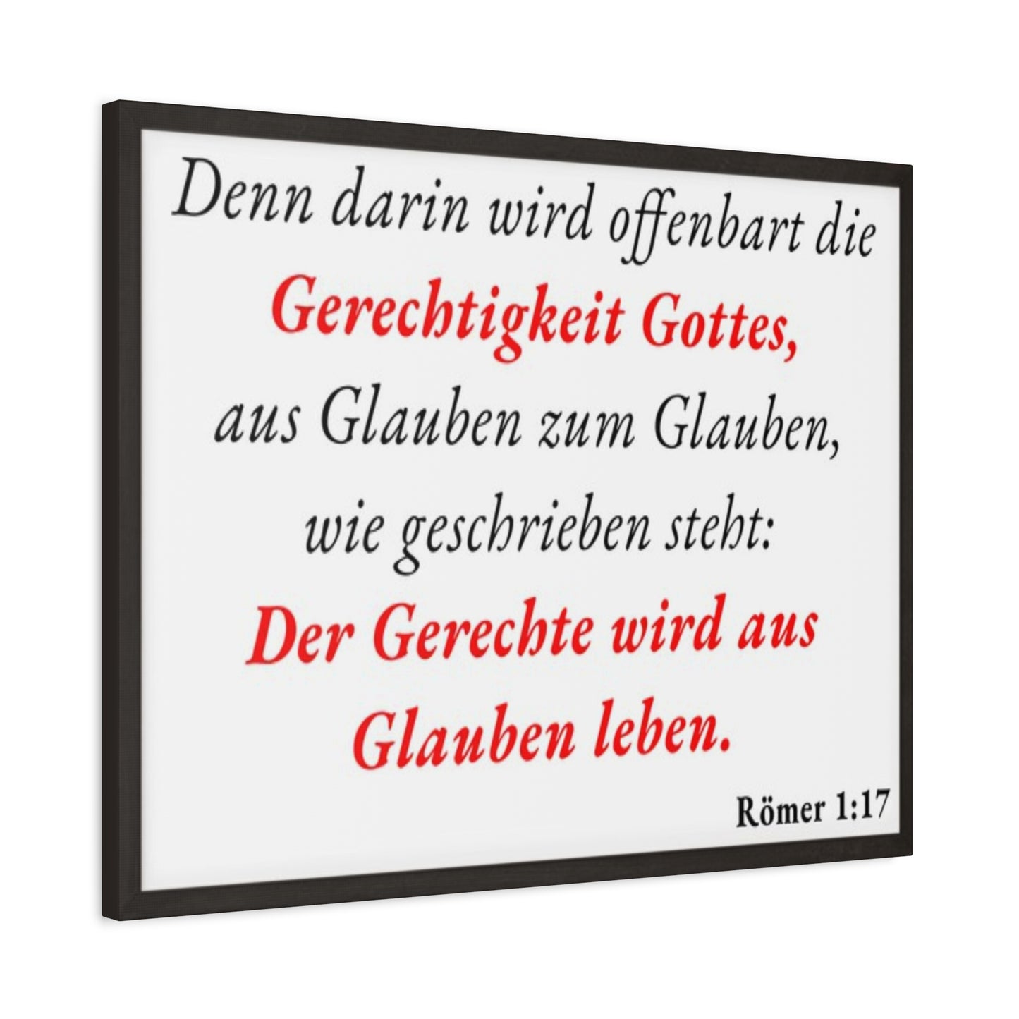 Scripture Walls Römer 1:17 Romans 1:17 Live By Faith German White Bible Verse Canvas Christian Wall Art Ready to Hang Unframed