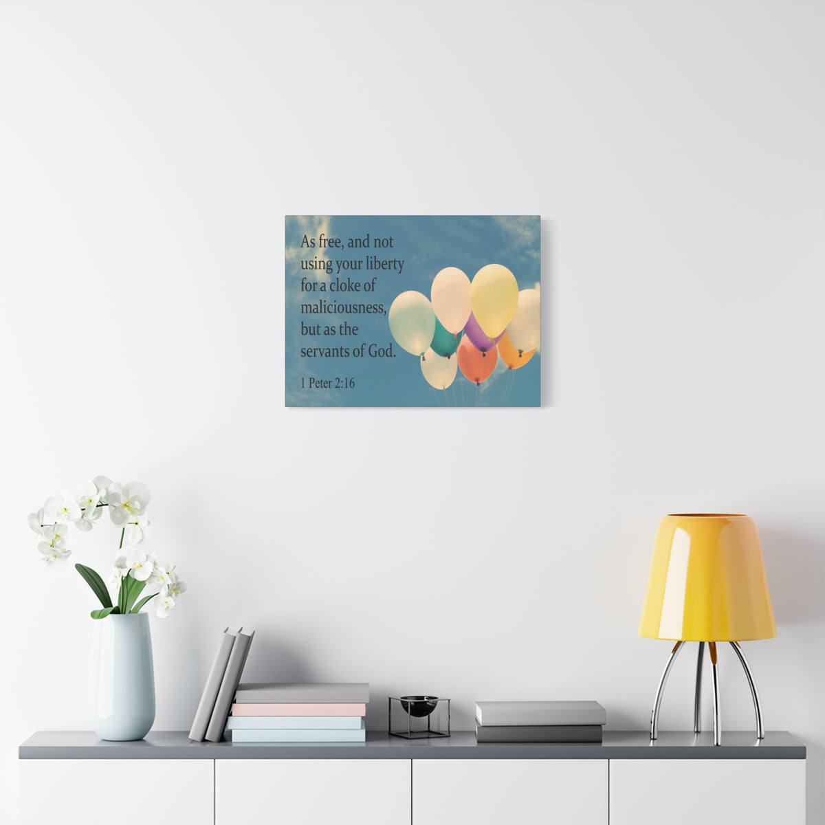Scripture Canvas Servants of God 1 Peter 2:16 Christian Wall Art Bible Verse Print Ready to Hang
