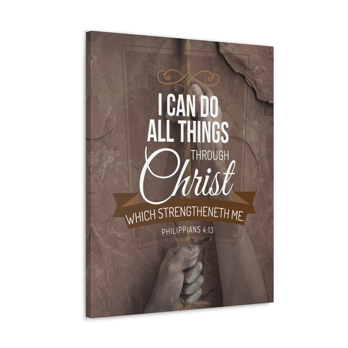 Through Christ Philippians 4:13 Christian Wall Art Bible Verse Print Ready to Hang