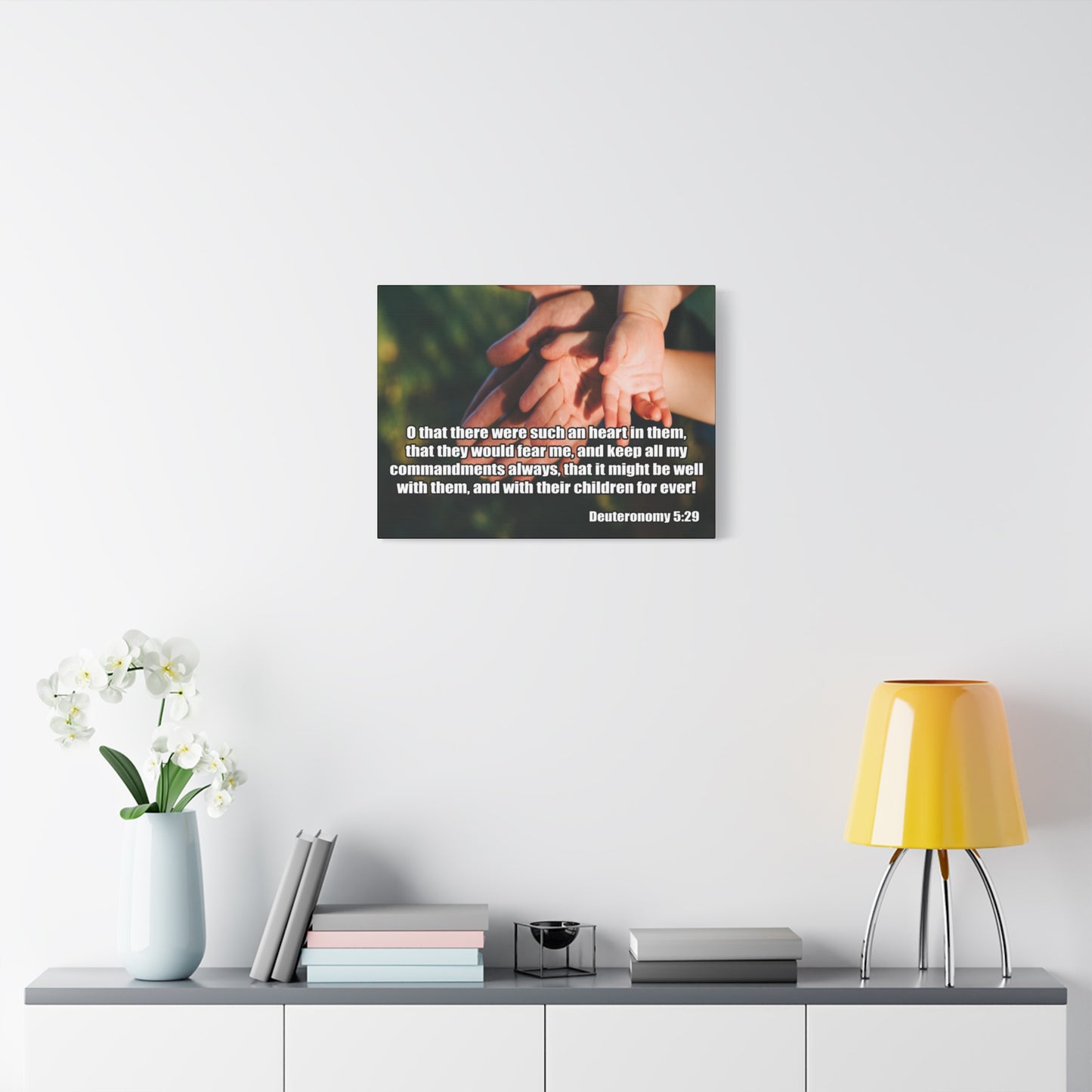 Bible Verse Canvas Keep All My Commandments Deuteronomy 5:29 Christian Home Décor Wall Art Scripture Ready to Hang Faith Print