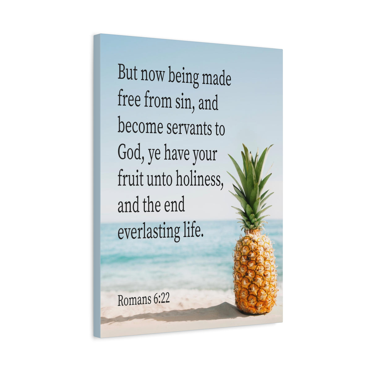 Scripture Canvas Fruit Unto Holiness Romans 6:22 Christian Wall Art Bible Verse Print Ready to Hang
