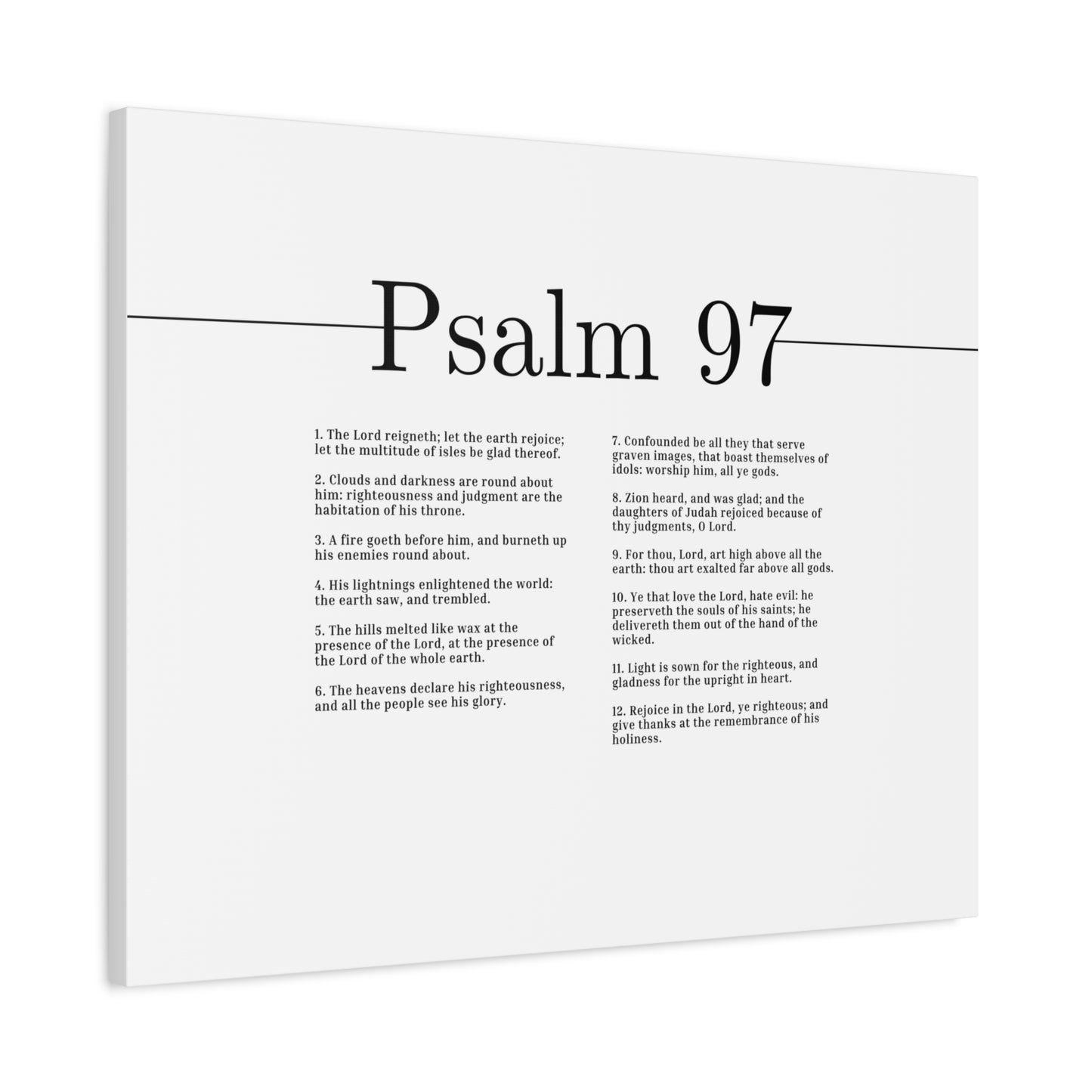 Scripture Canvas The Lord Reigneth Psalm 97 Christian Wall Art Bible Verse Print Ready to Hang
