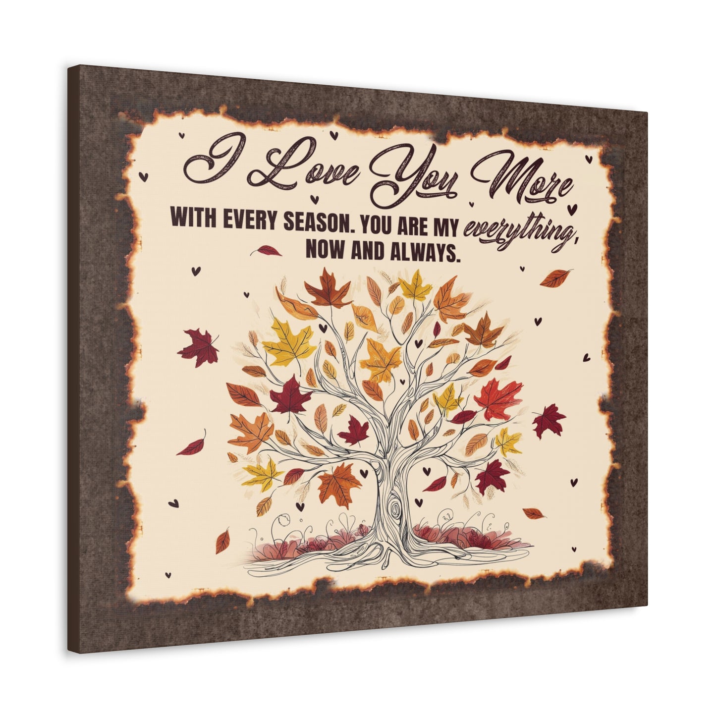 To My Wife I Love You More - Seasonal Tree of Love Canvas Wall Art - Heartfelt Gift for Every Season