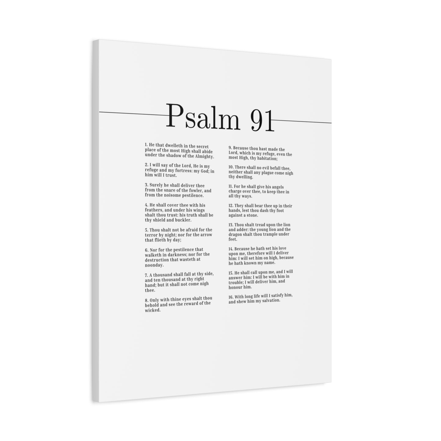 Scripture Canvas He Is My Refuge And My Fortress Psalm 91 Christian Wall Art Bible Verse Print Ready to Hang