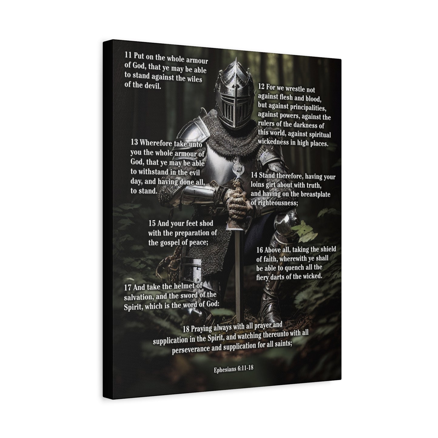 Scripture Walls Armor Of God Ephesians 6:11-18 Soldier Kneels Christian Wall Art Print Ready to Hang Unframed