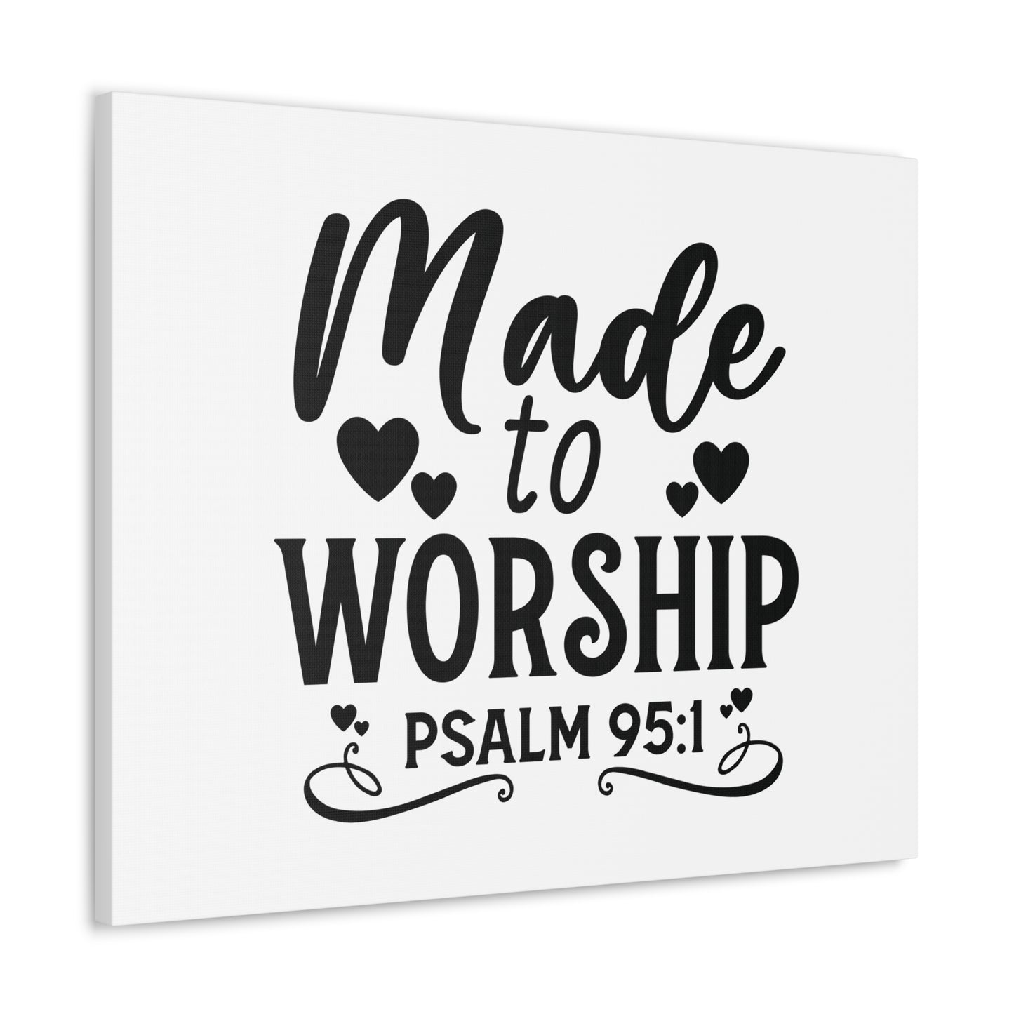 Worship Psalm 95:1 Hearts Bible Verse Canvas Christian Wall Art Ready to Hang