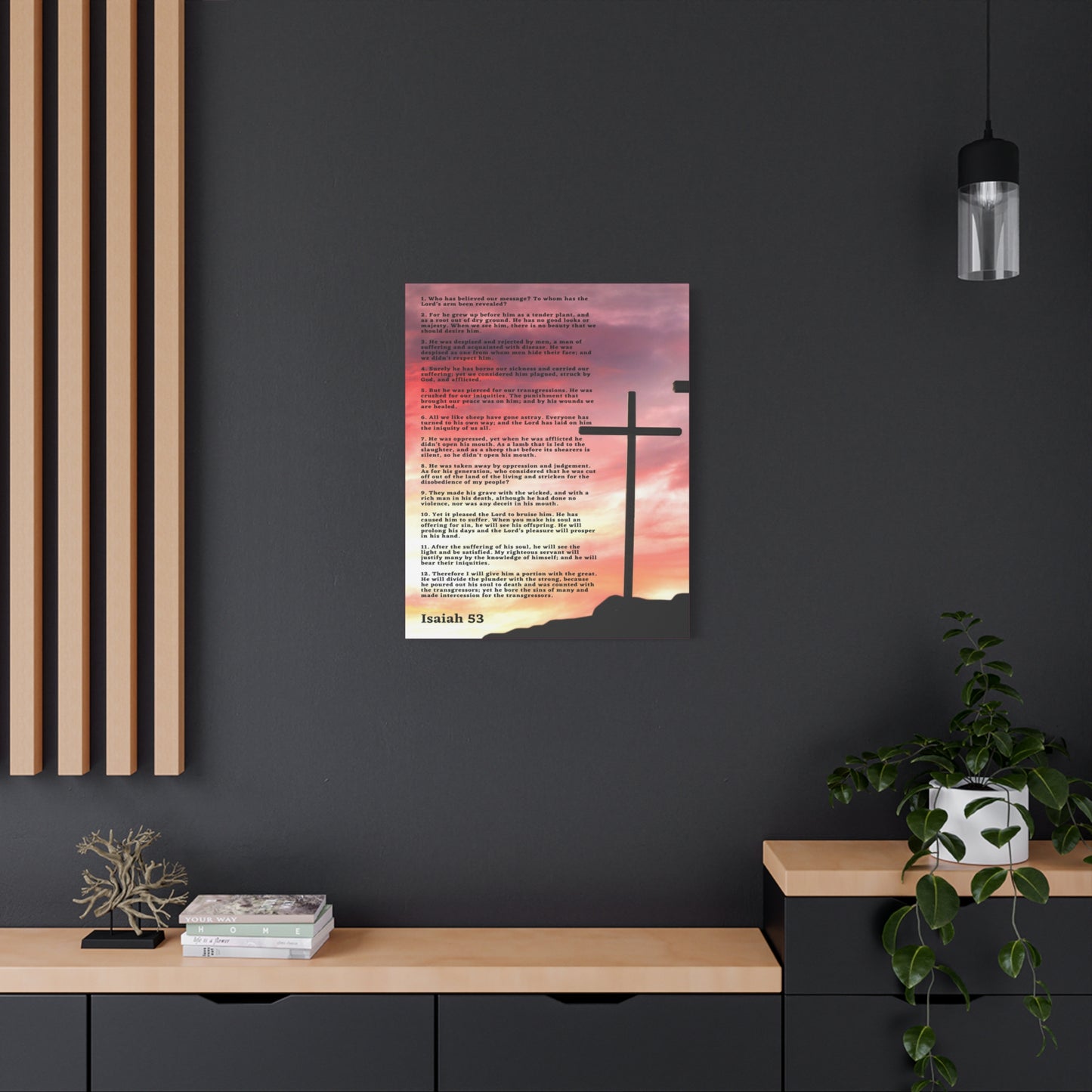 Scripture Canvas Prophecy Of Jesus Colored Isaiah 53 Christian Wall Art Bible Verse Print Ready to Hang