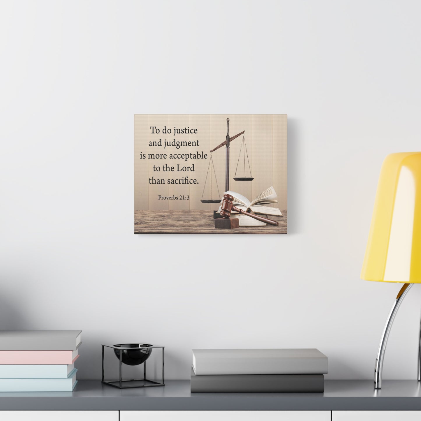 Scripture Walls Judgment and Justice Proverbs 21:3 Bible Verse Canvas Christian Wall Art Ready to Hang