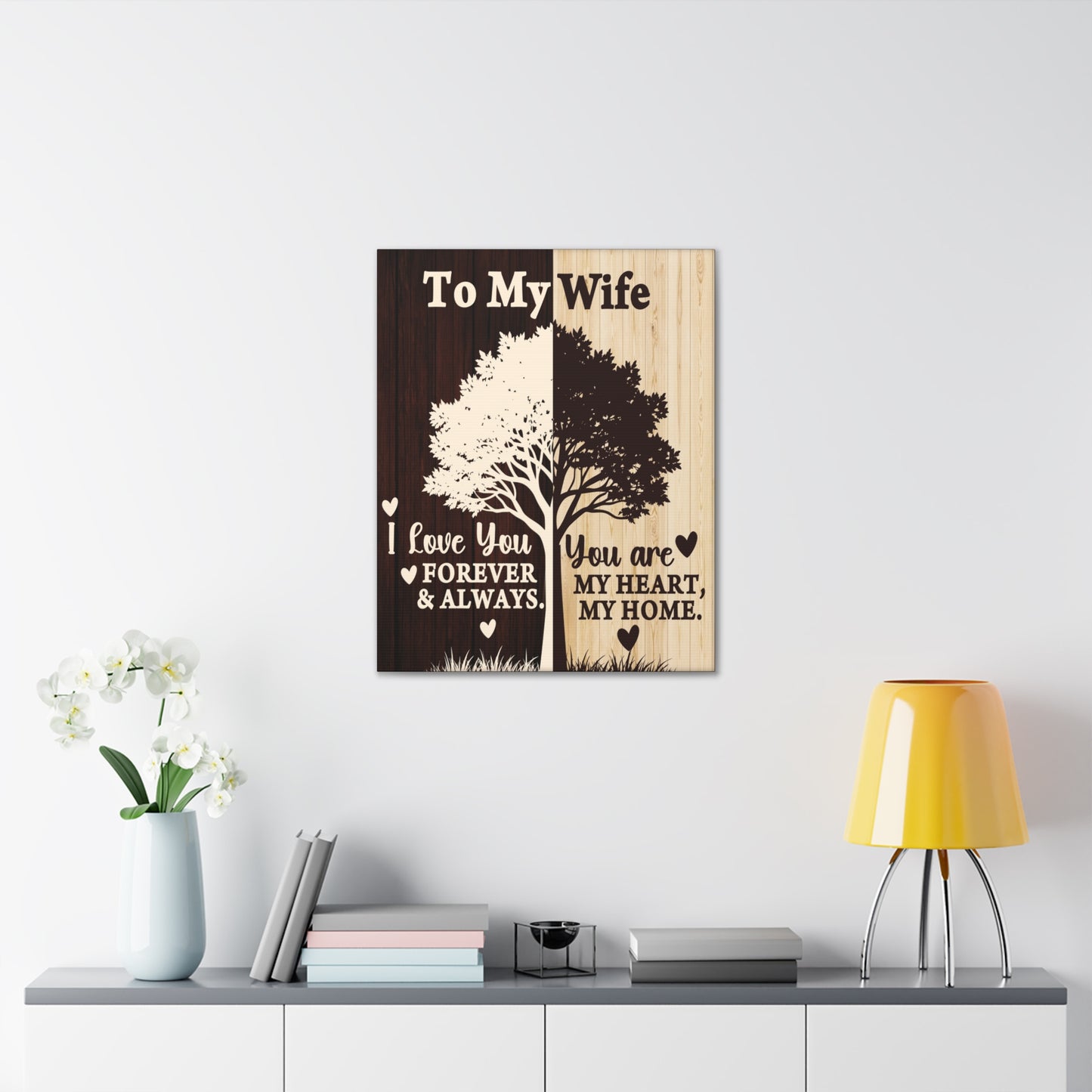 To My Wife Heart and Home Canvas Wall Art - A Timeless Gift of Love