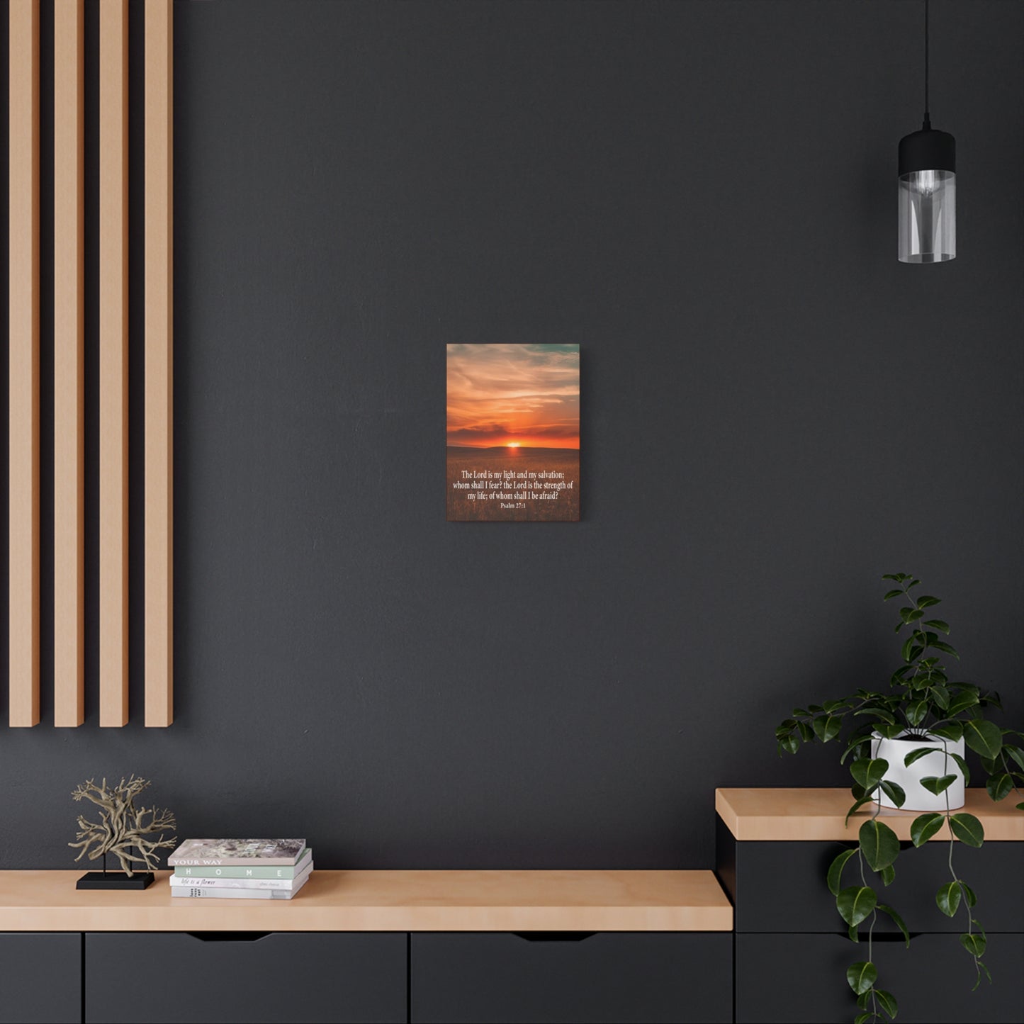 Bible Verse Canvas Lord is My Salvation Psalm 27:1 Christian Wall Décor Scripture Art Ready to Hang