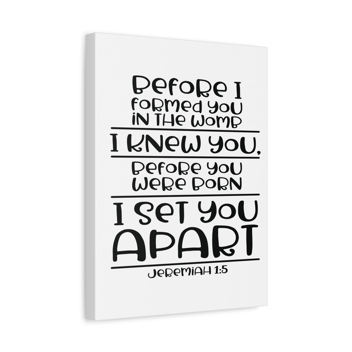 Scripture Canvas Set You Apart Jeremiah 1:5 Christian Wall Art Bible Verse Print Ready to Hang