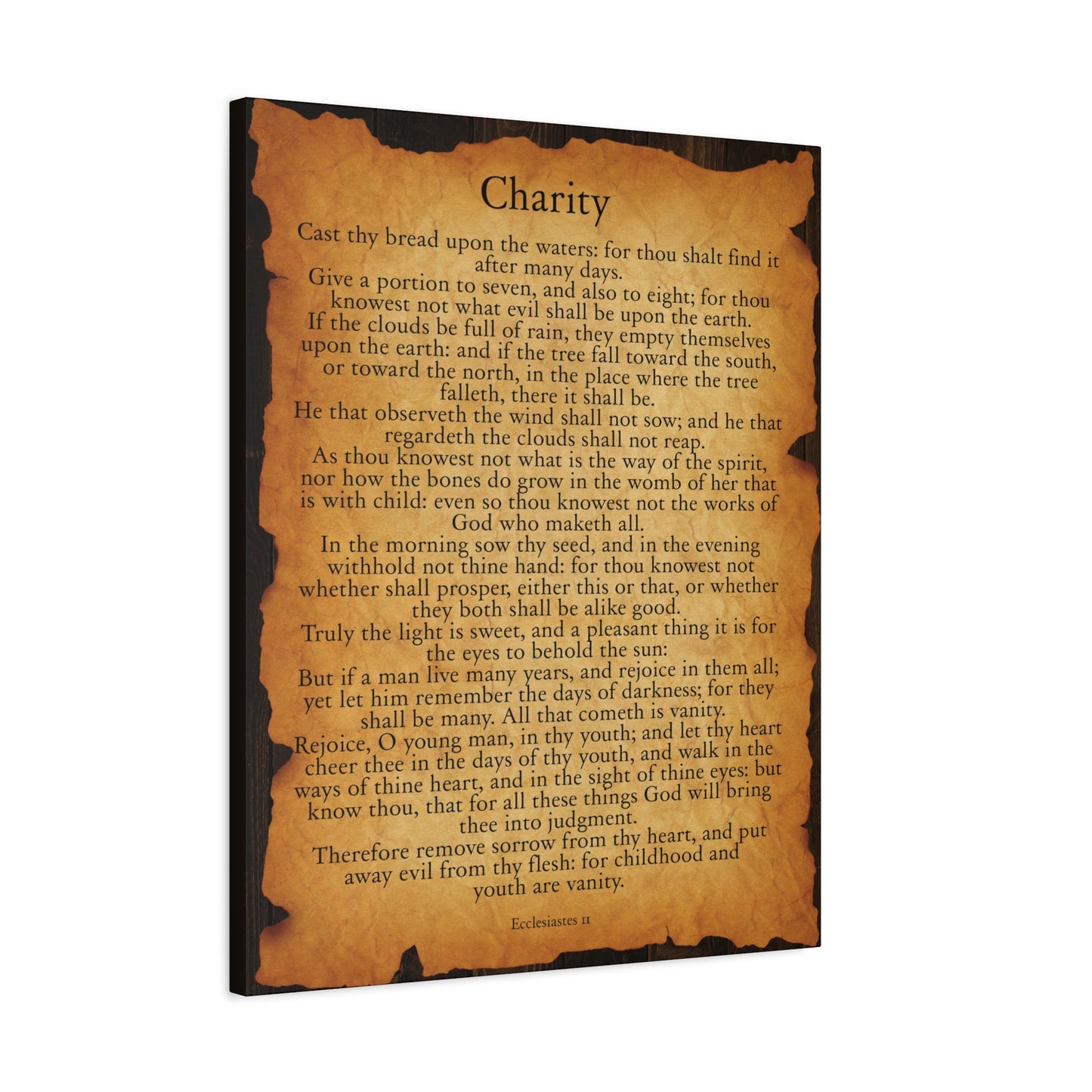 Scripture Walls Charity Ecclesiastes 11 Gold Brown Bible Verse Canvas Christian Wall Art Ready to Hang