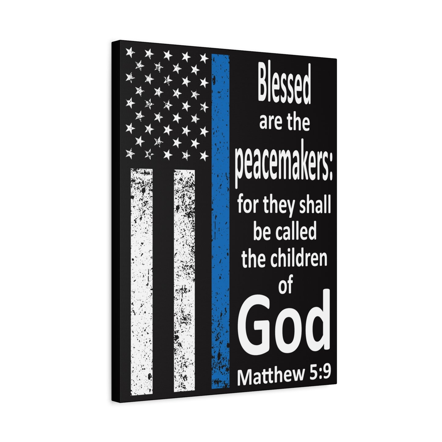 Scripture Walls Matthew 5:9 Police Officer Sign Bible Canvas Christian Wall Art Ready to Hang Unframed