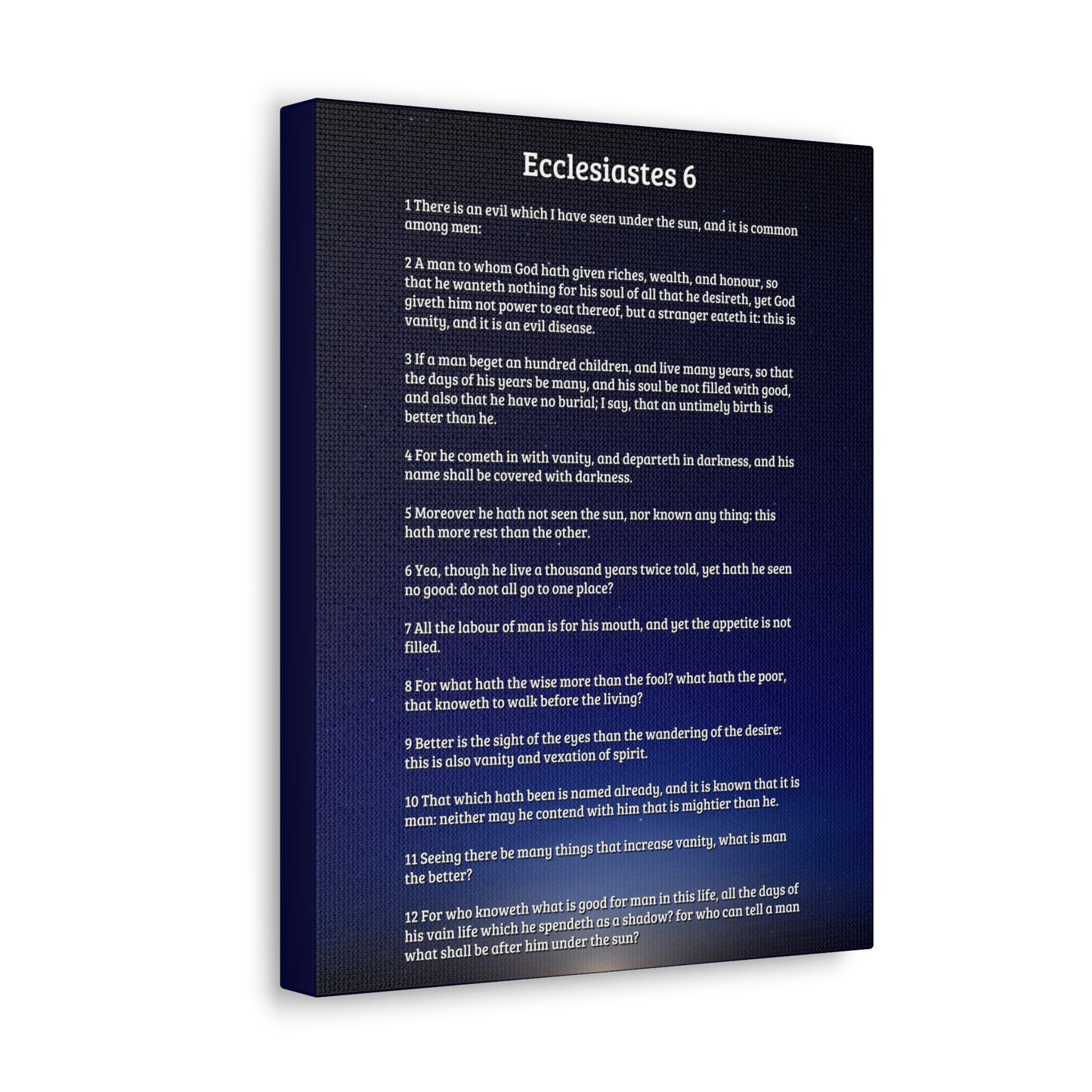 Vanity Of Riches Ecclesiastes 6 Bible Verse Canvas Christian Wall Art Ready to Hang