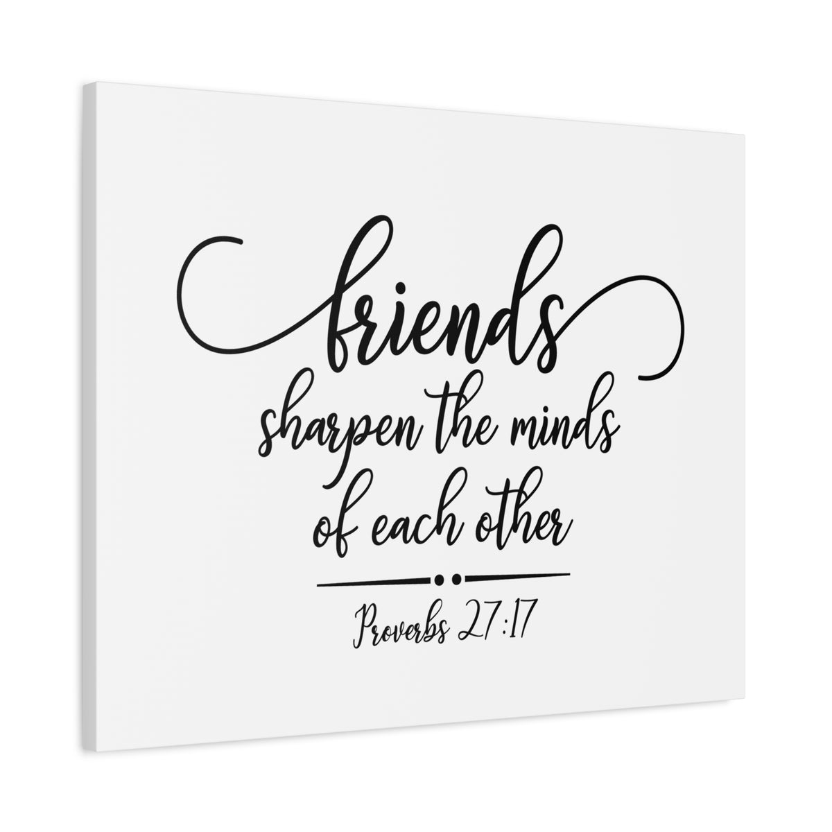 Scripture Canvas Friends Proverbs 27:17 Christian Wall Art Bible Verse Print Ready to Hang
