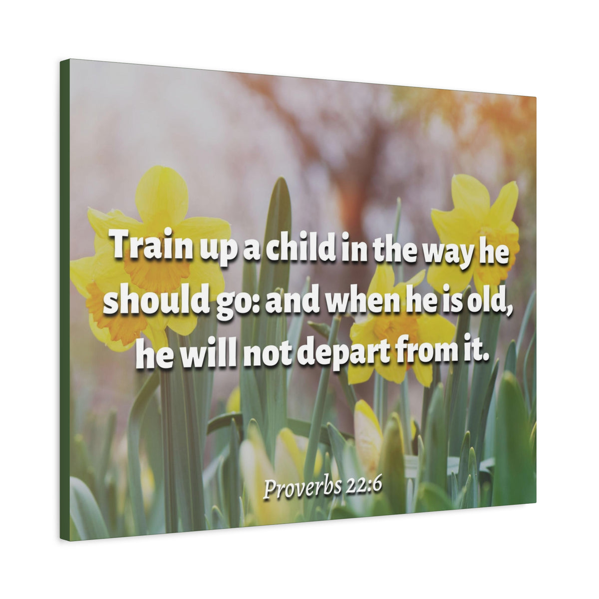 Scripture Canvas The Way He Should Go Proverbs 2:26 Christian Wall Art Bible Verse Print Ready to Hang