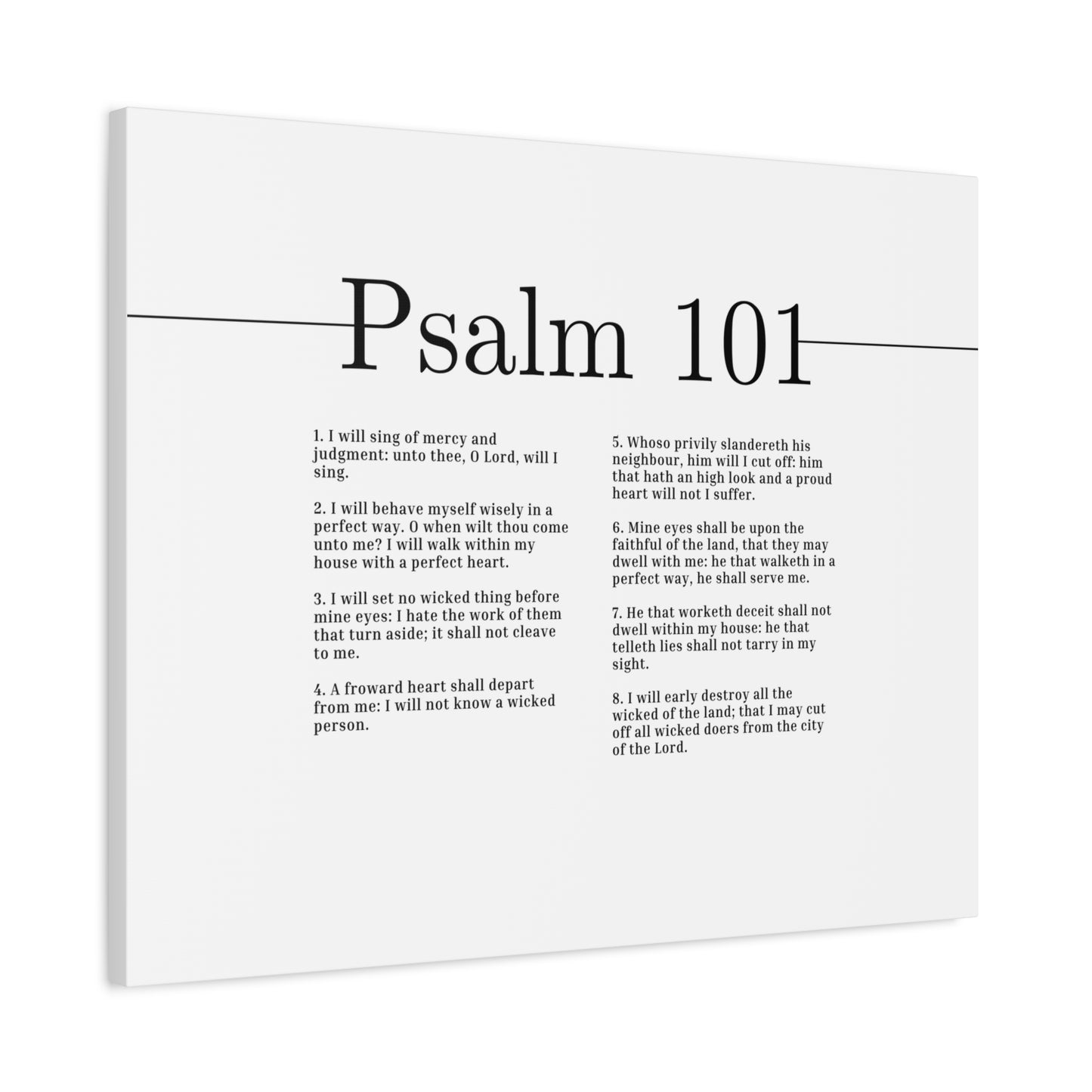Scripture Canvas Sing Of Mercy And Judgement Psalm 101 Christian Wall Art Bible Verse Print Ready to Hang