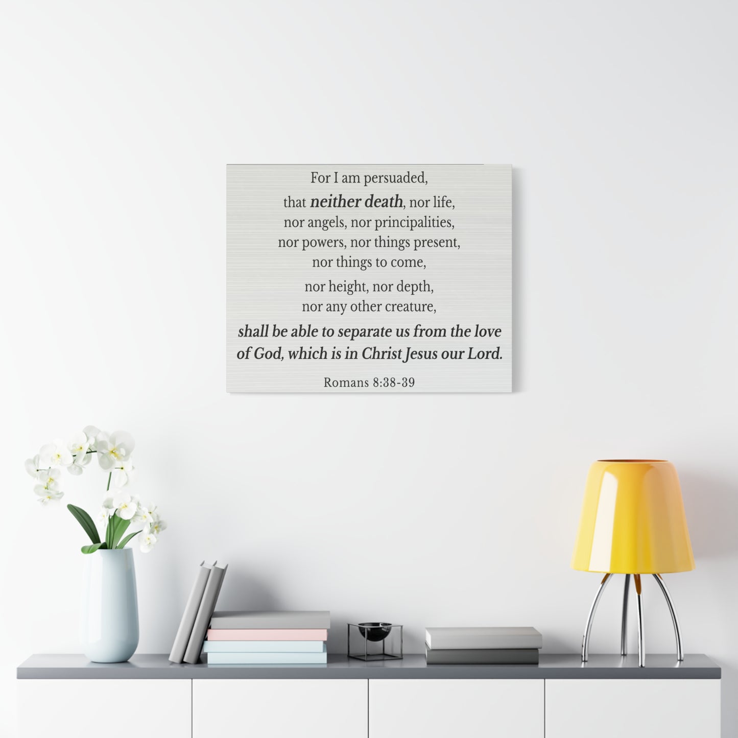 Scripture Walls Romans 8:38-39 Nothing Can Separate Us Bible Verse Canvas Christian Wall Art Ready to Hang Unframed