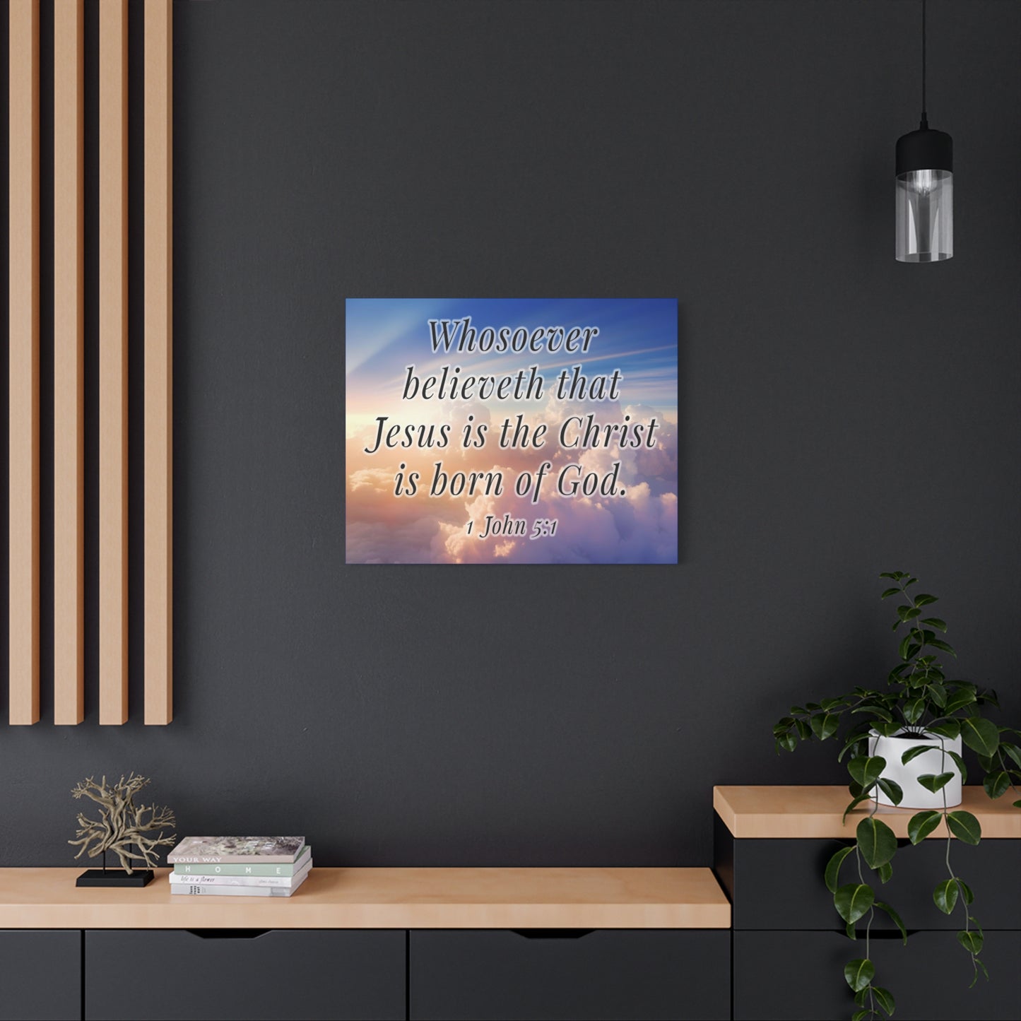 Scripture Walls 1 John 5:1 Jesus is the Christ Bible Verse Canvas Christian Wall Art Ready to Hang Unframed