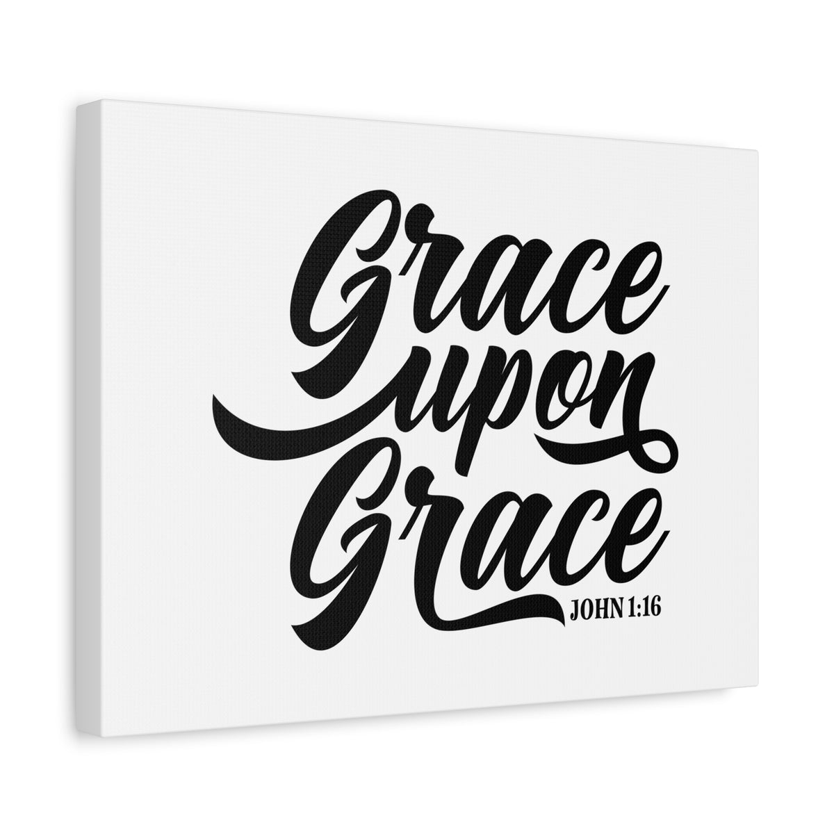 Scripture Canvas Grace Upon Grace John 1:16 Christian Wall Art Bible Verse Print Ready to Hang