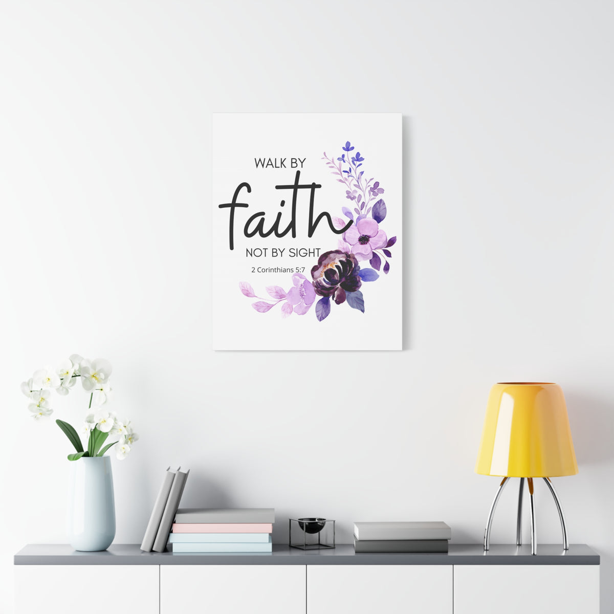 Scripture Walls Walk by Faith 2 Corinthians 5:7 Bible Verse Canvas Christian Wall Art Ready to Hang Unframed