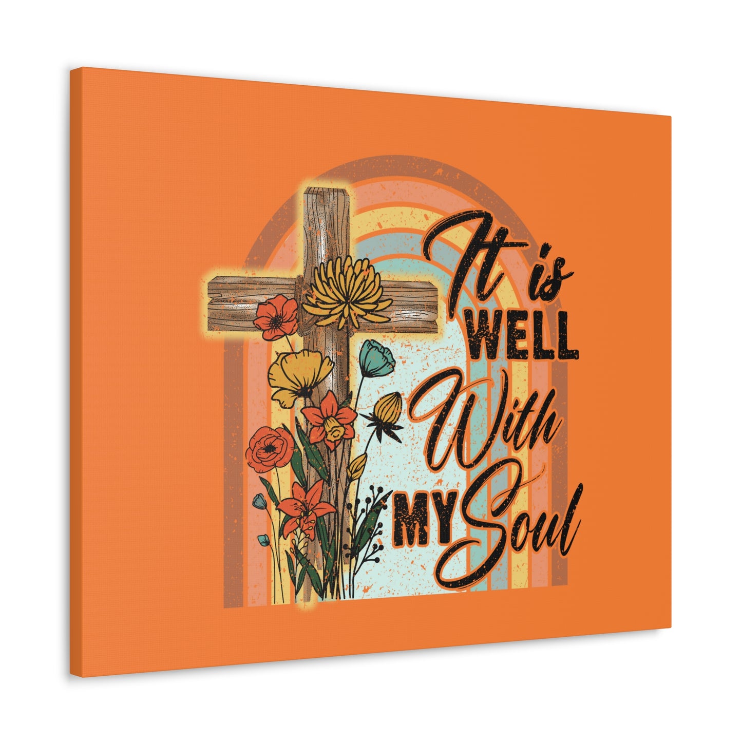 With My Soul Psalm 42:7 Bright Orange Christian Wall Art Bible Verse Print Ready to Hang