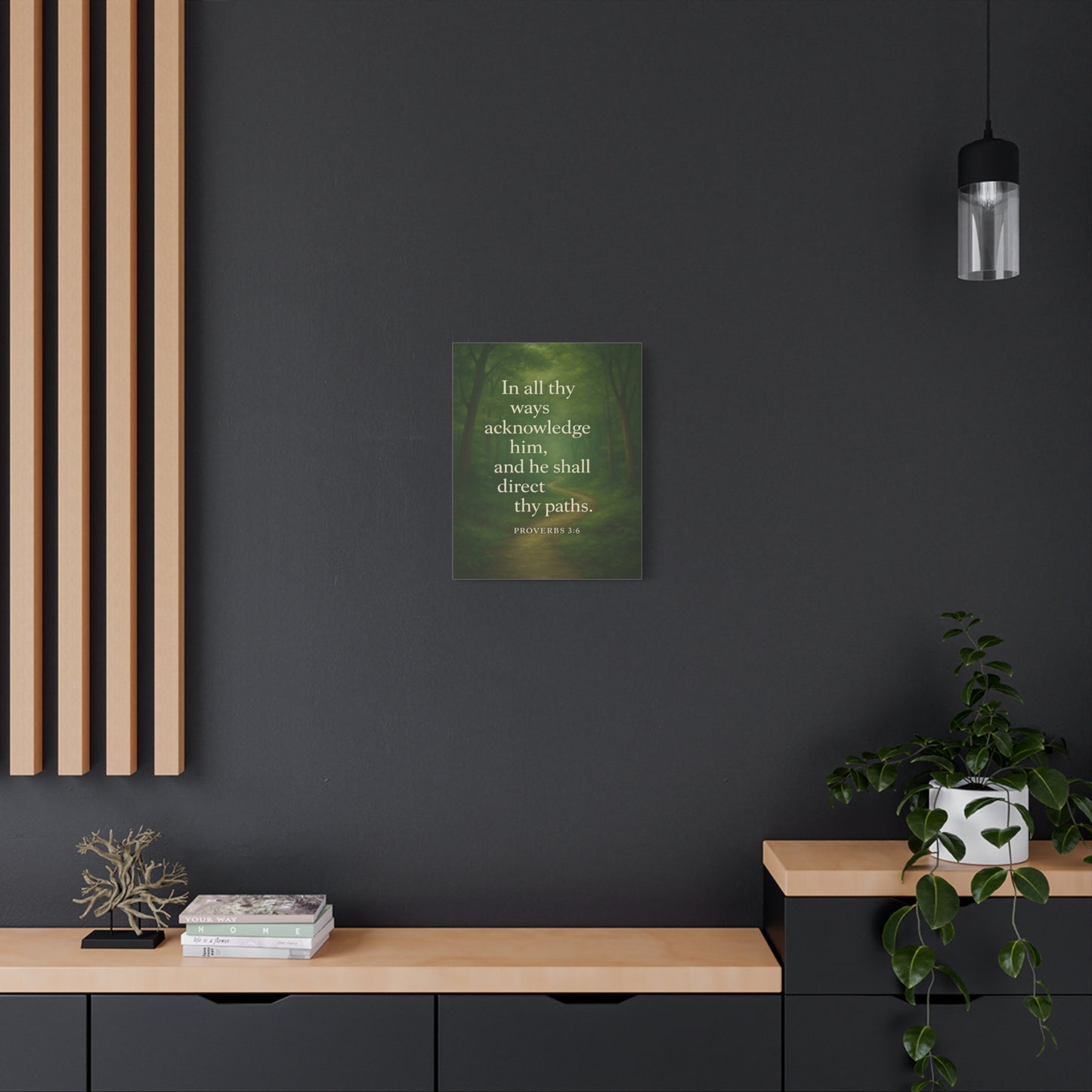 Bible Verse Canvas Proverbs 3:6 Christian Home Décor Wall Art Scripture Ready to Hang Faith Print